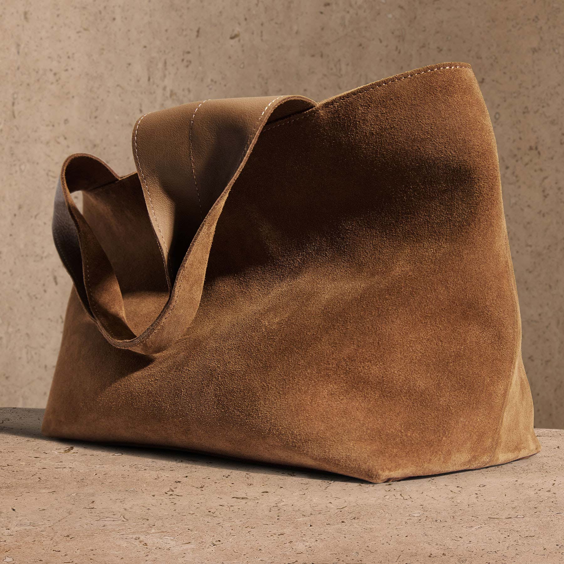 Suede Tote - Tabacco