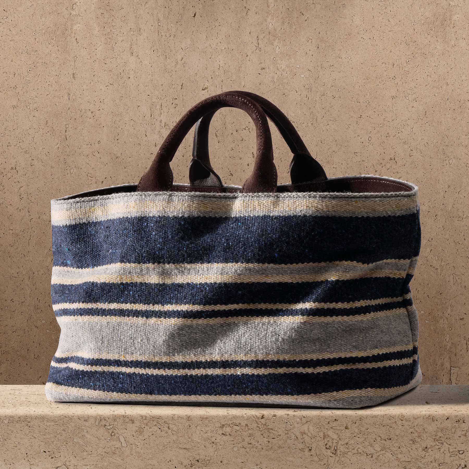 Baja Striped Tote - Navy Multi Stripe