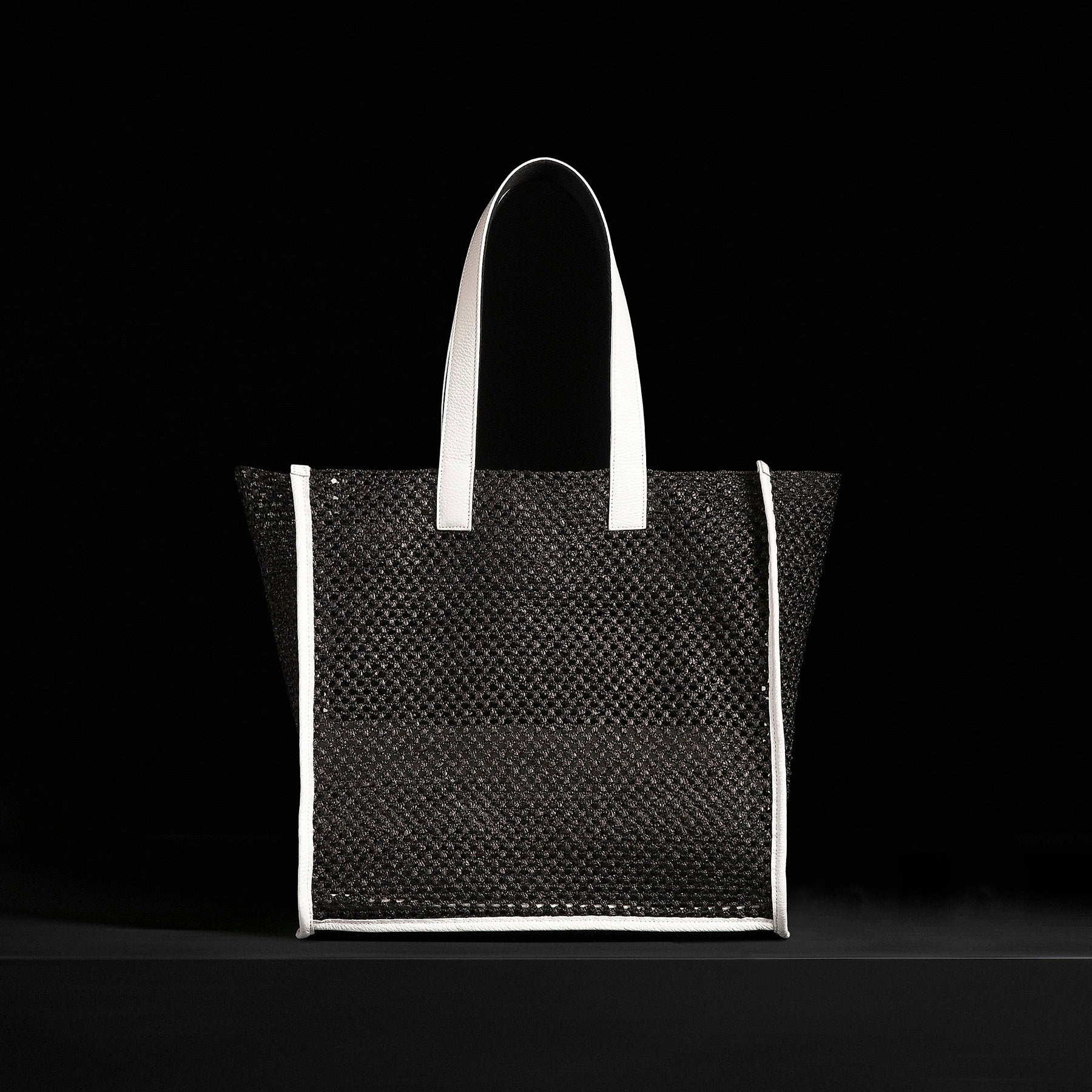 Raffia Tote - Black Sea