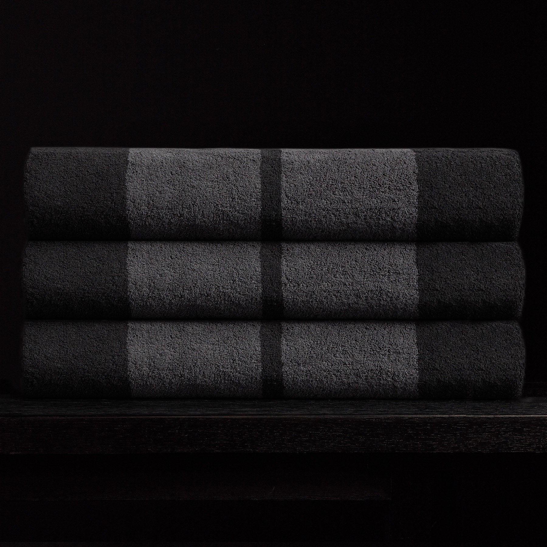 Wide Stripe Beach Towel - Slate/Raccoon Grey