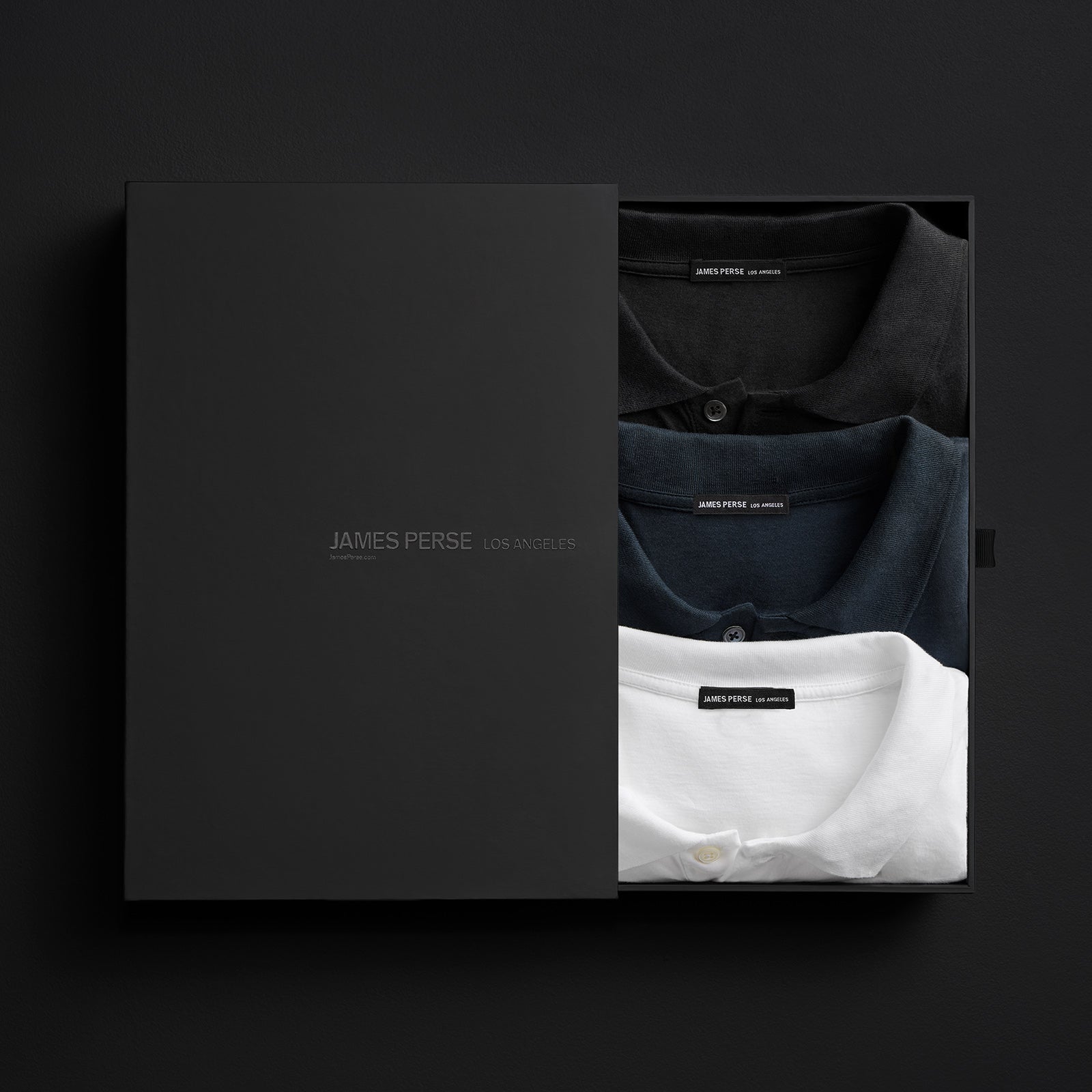Men's Luxe Lotus Jersey Polo Gift Set - Black/White/French Navy