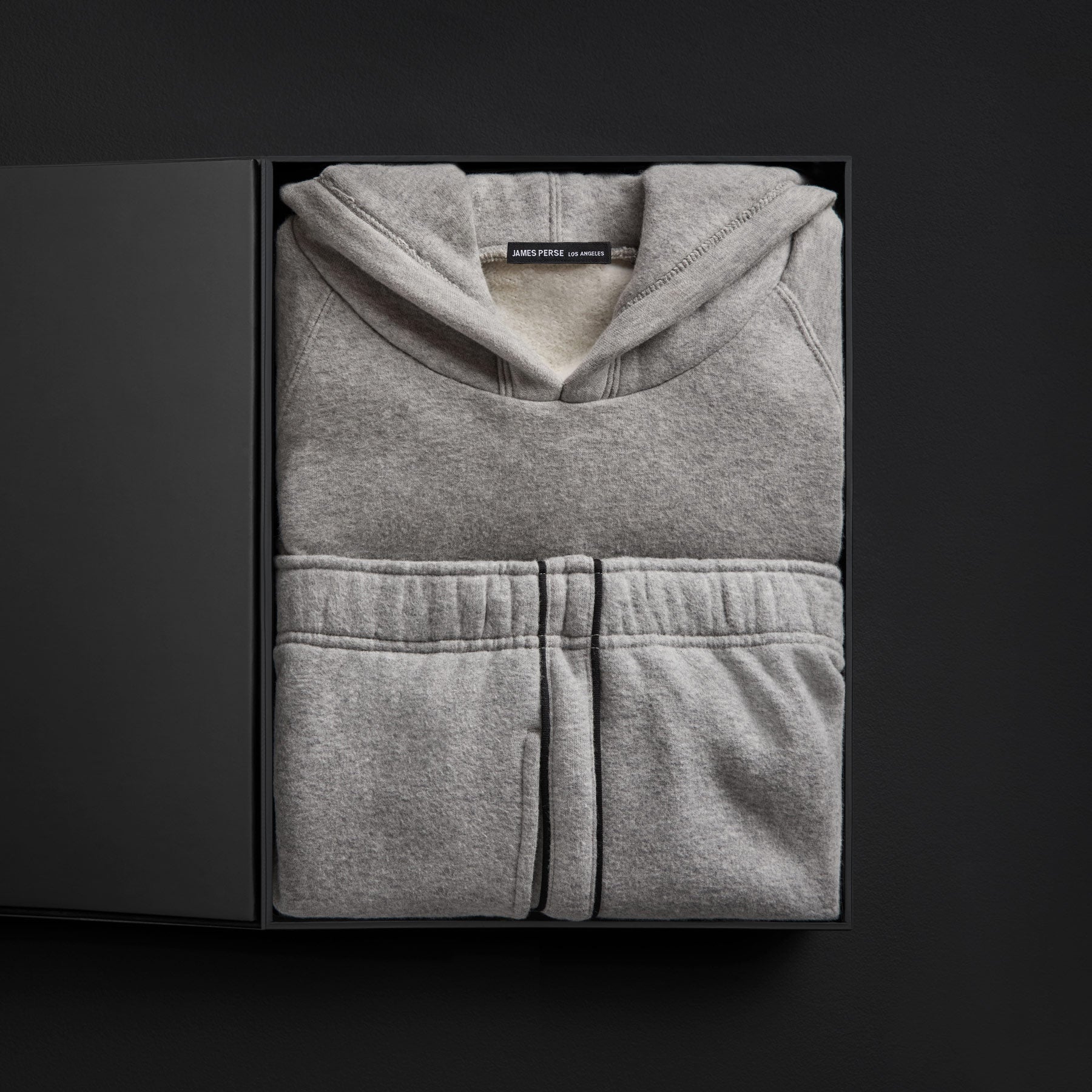 Men's Cozy Hooded Sweatshirt & Cozy Sweat Pant With Piping Gift Set - Heather Grey