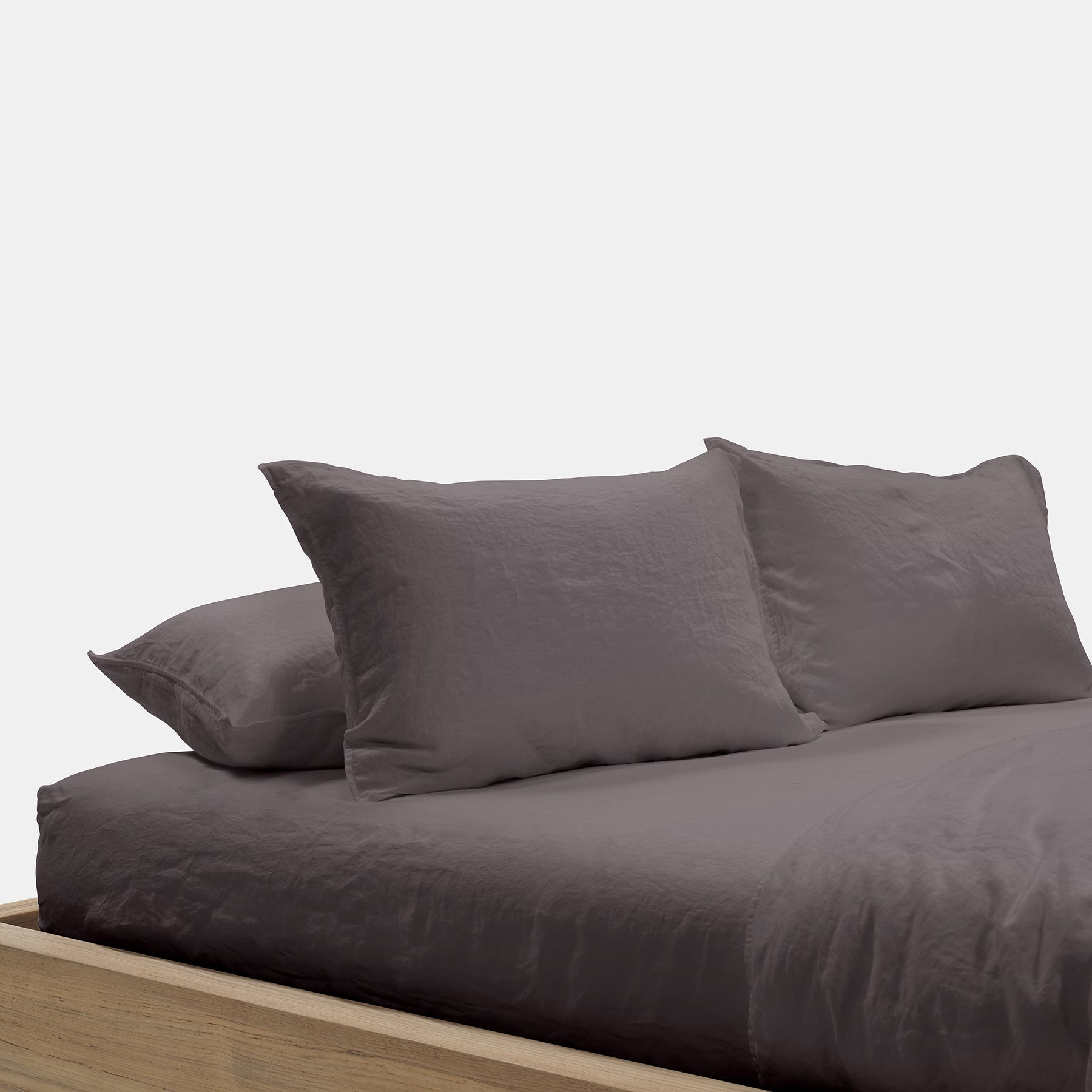 Set of 2 Linen Pillow Sham - Raccoon Grey