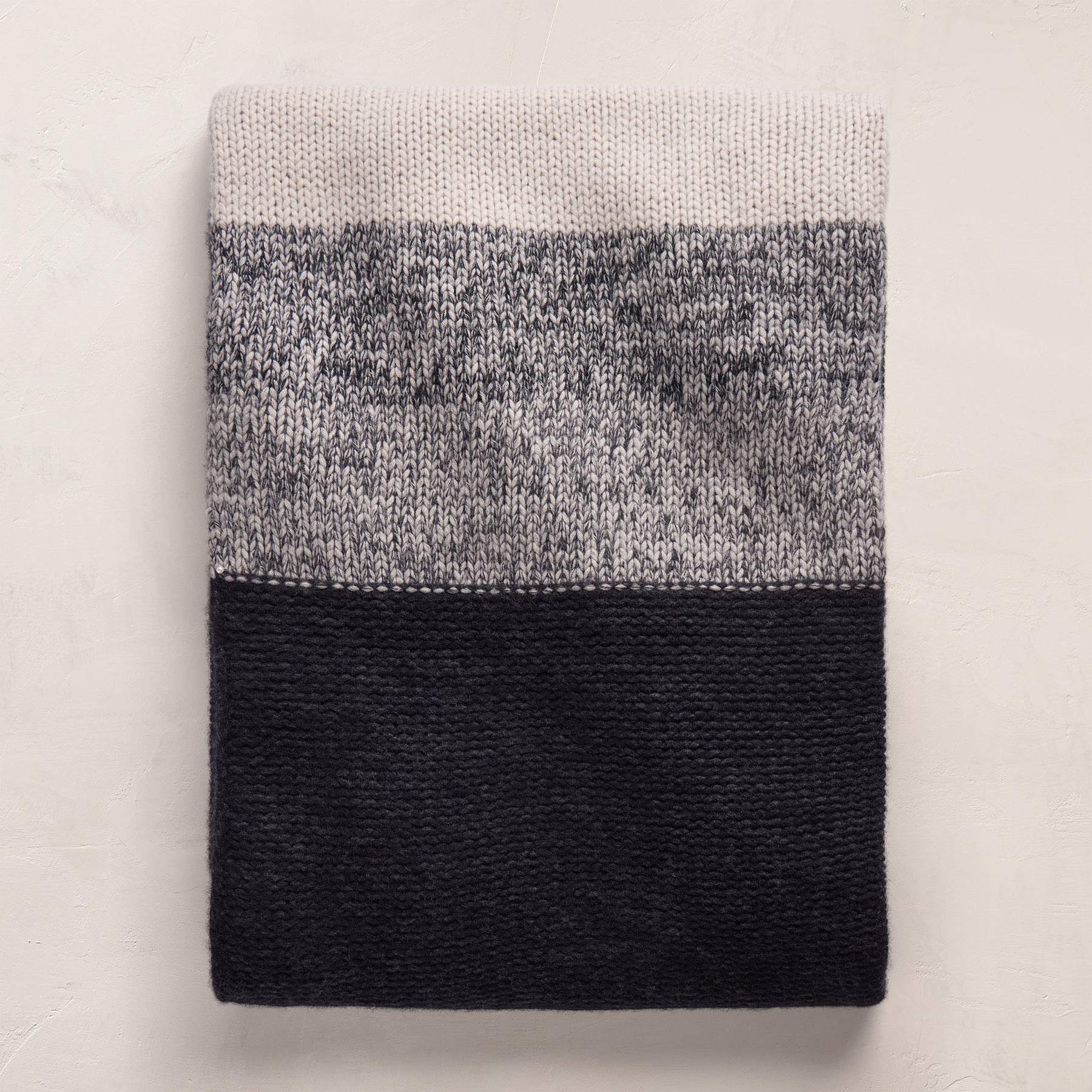 Graded Stripe Blanket - Black/Charcoal/Ivory