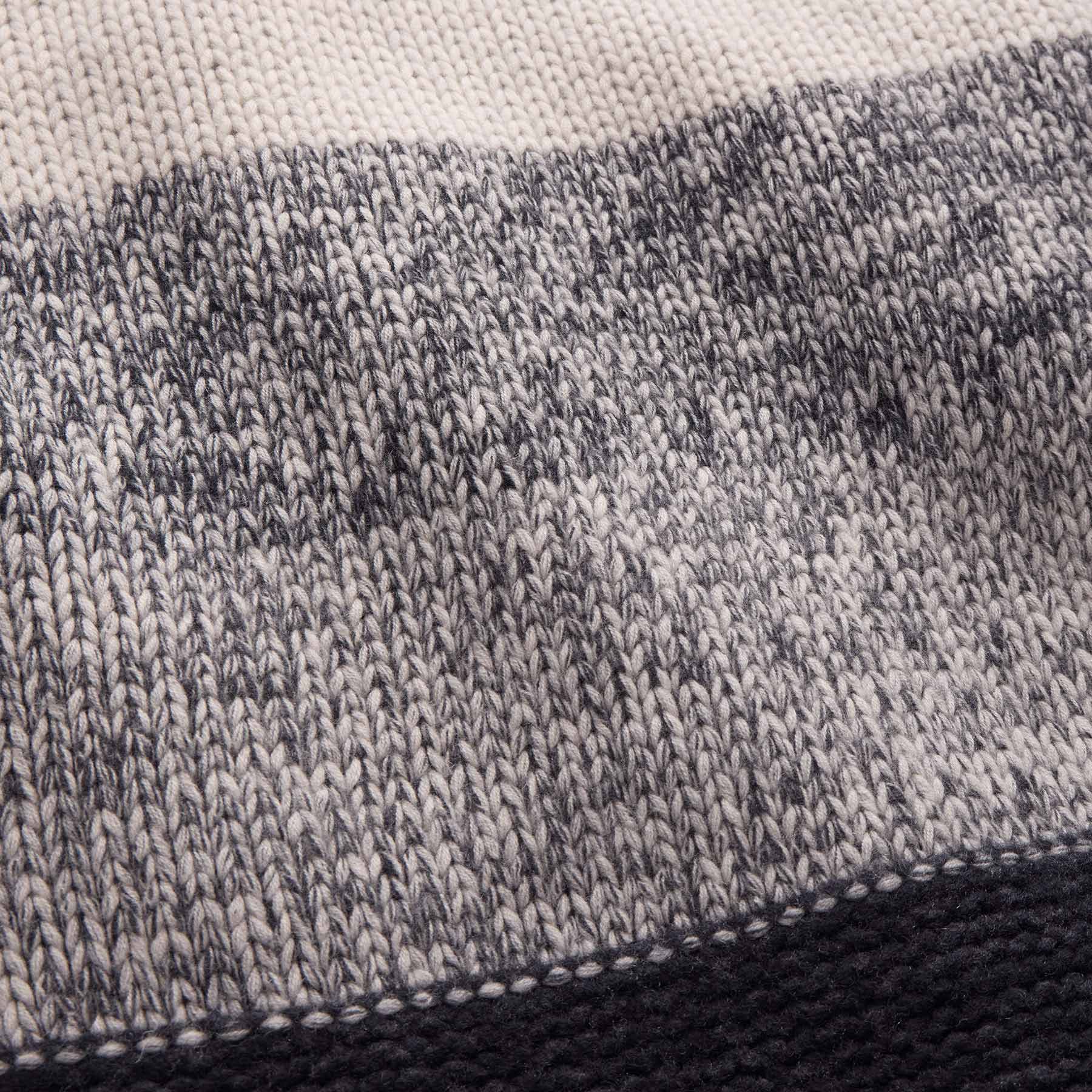 Graded Stripe Blanket - Black/Charcoal/Ivory
