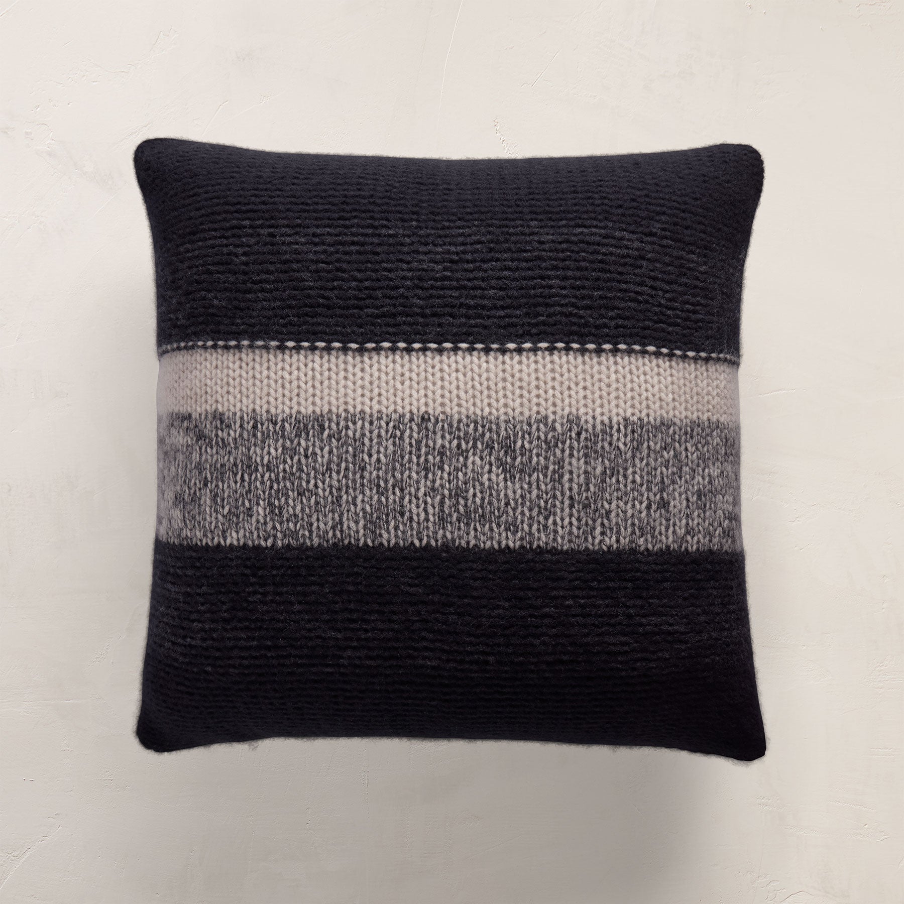 Graded Striped Sham - Black/Charcoal/Ivory