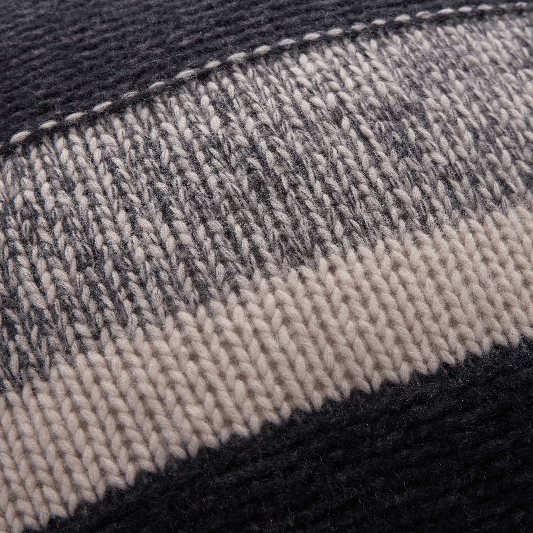Graded Striped Sham - Black/Charcoal/Ivory