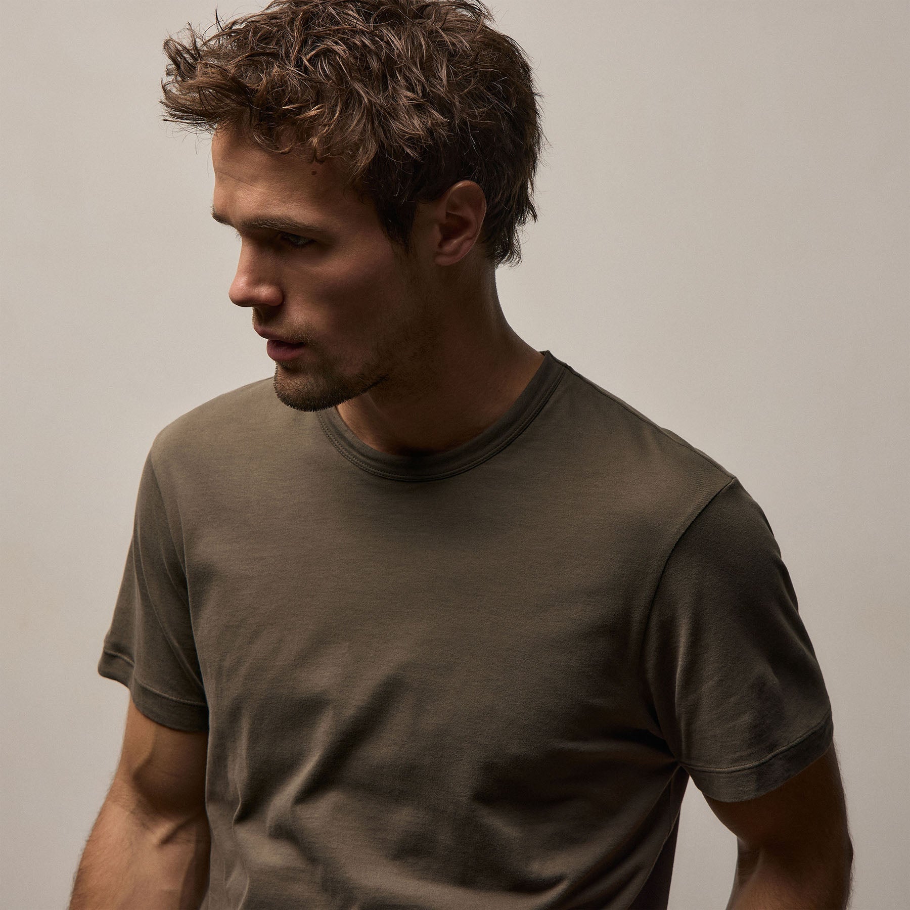 Brushed Lotus Crew - Army Green