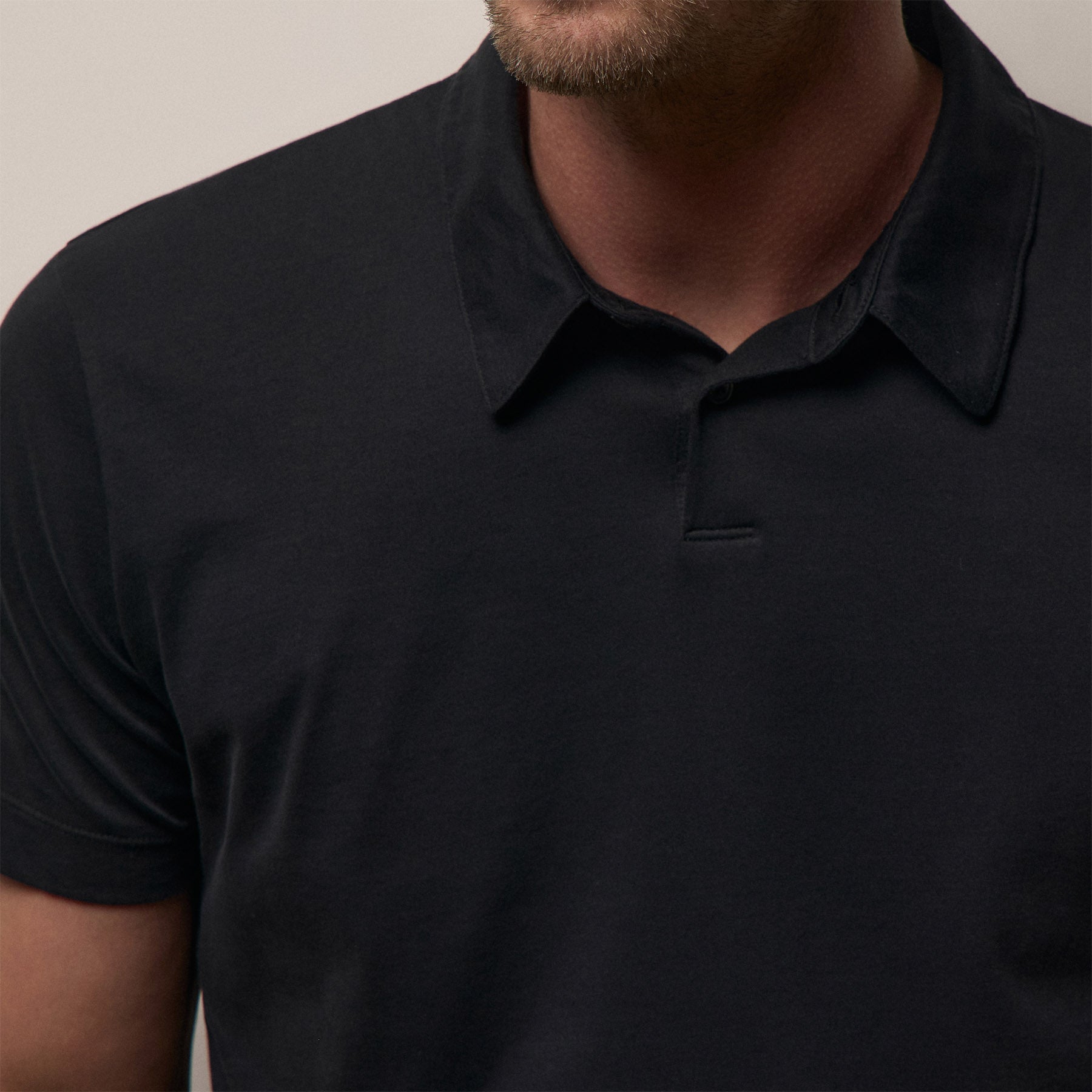 Brushed Lotus Polo - Black