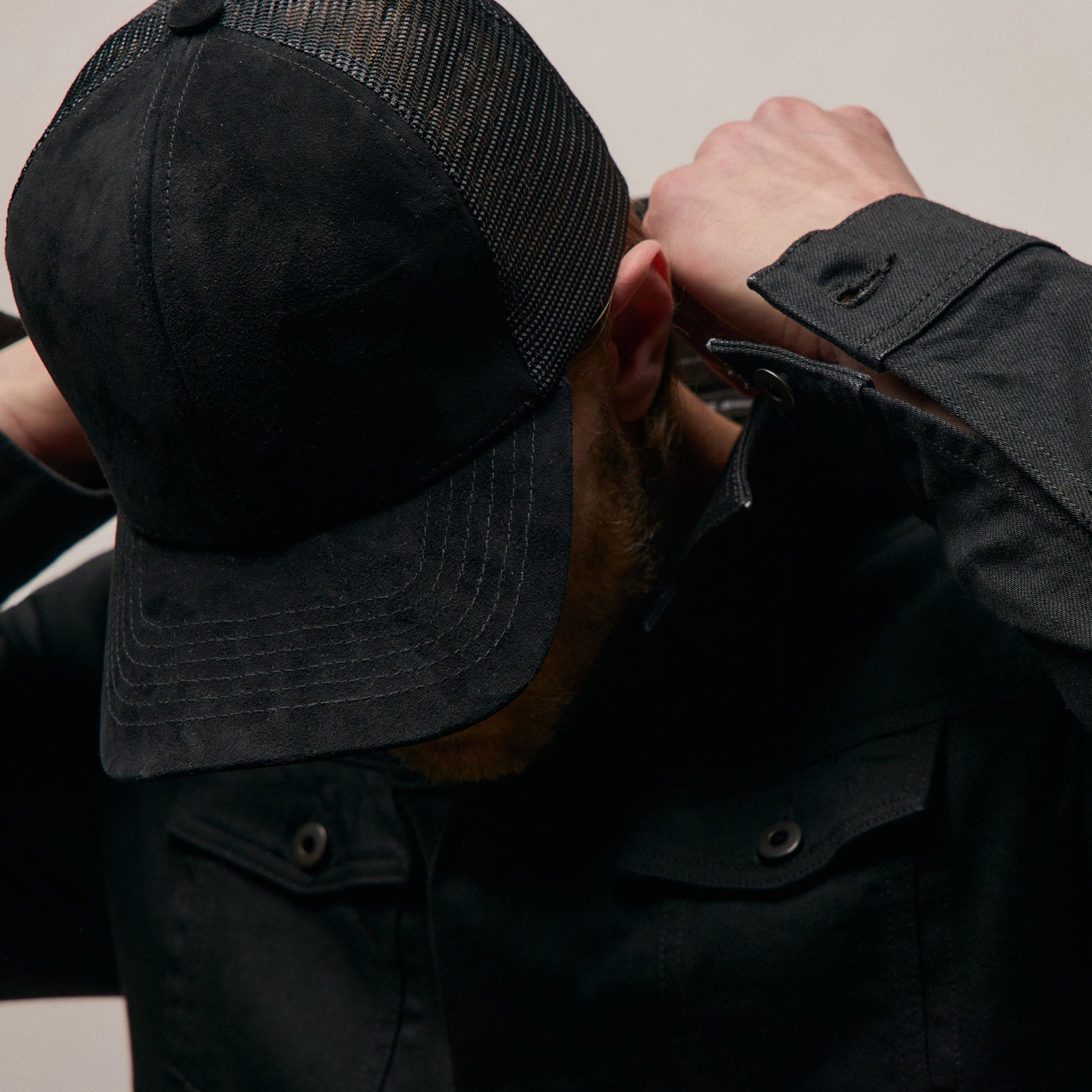 Stretch Denim Jacket - Night Palms