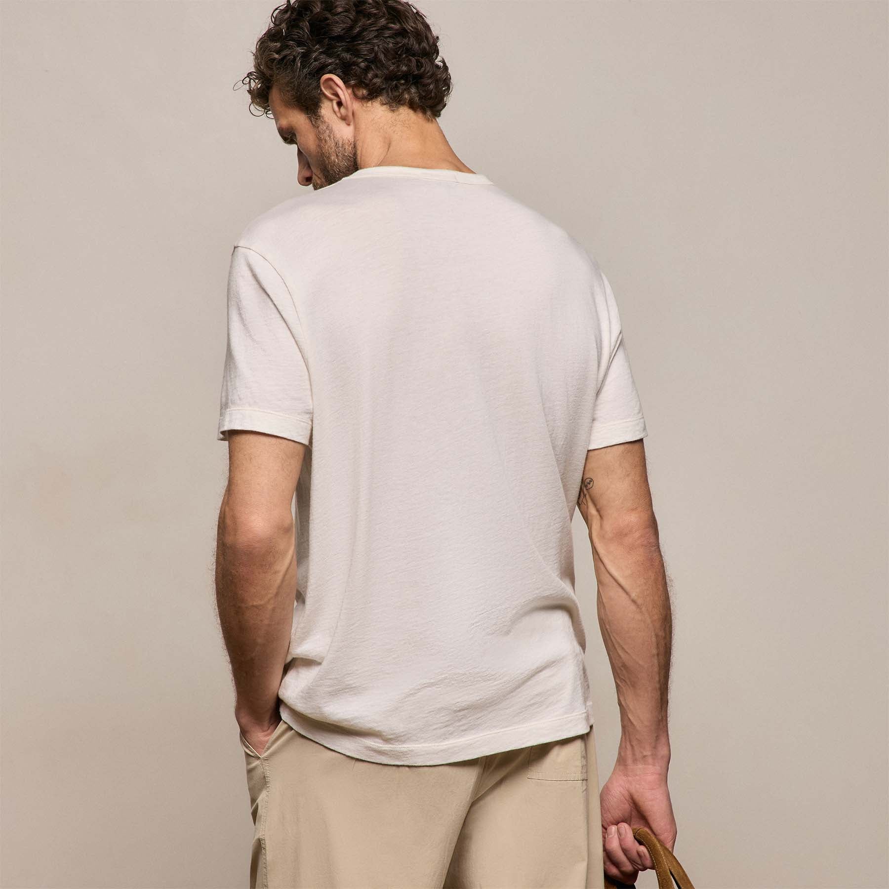 Cotton Cashmere Short Sleeve Tee - White