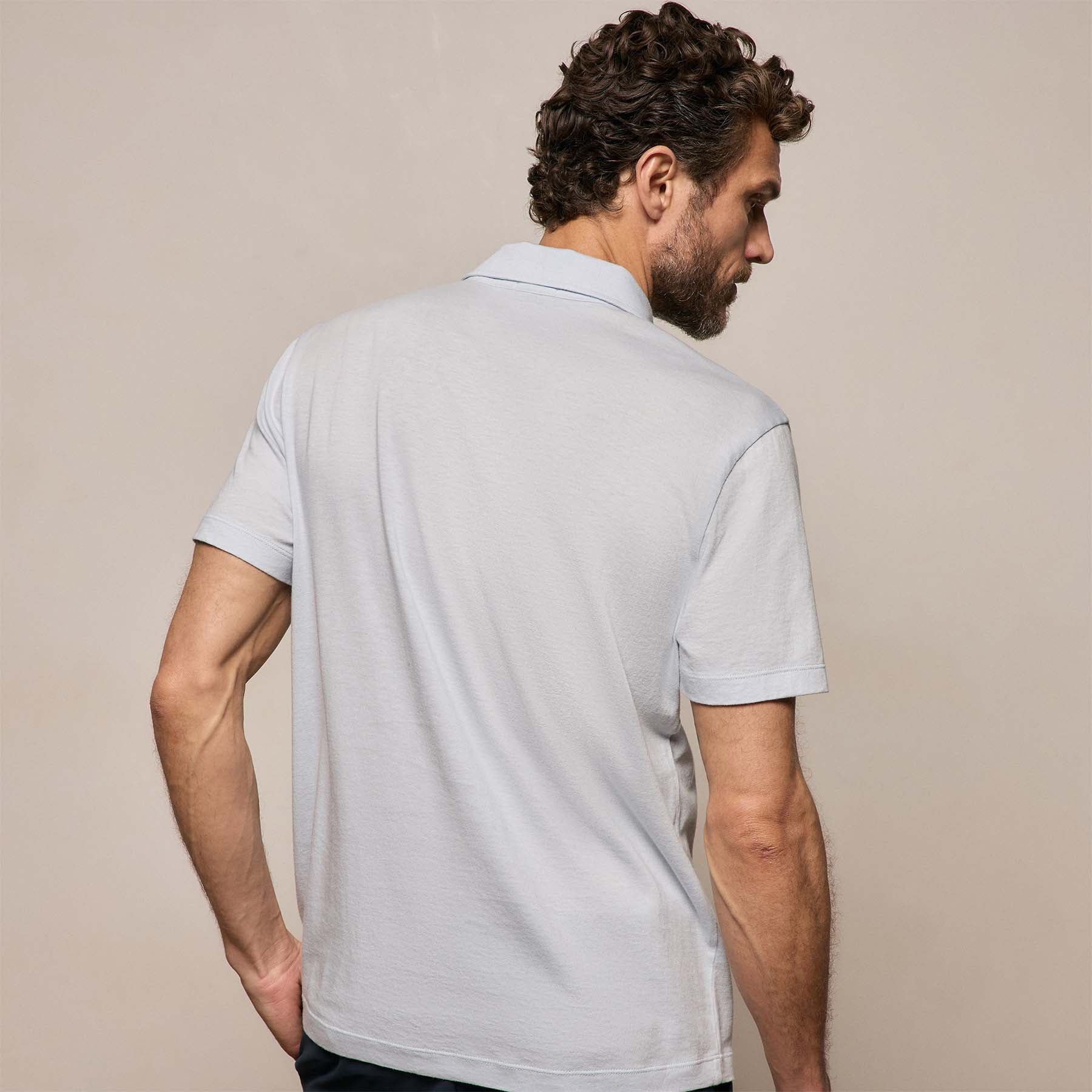 Cotton Cashmere Open Polo - Memory