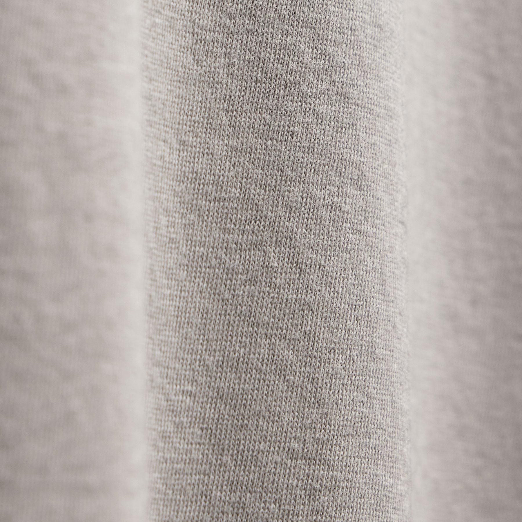 Cotton Cashmere Short Sleeve V Neck - Fog