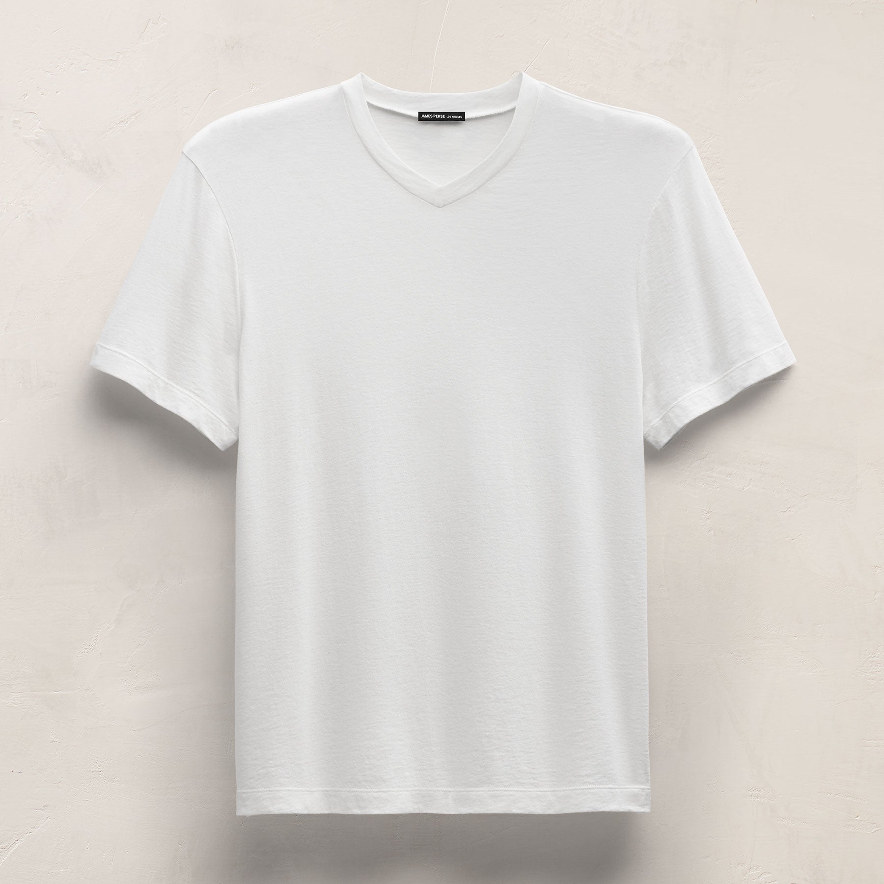 Cotton Cashmere Short Sleeve V Neck - White