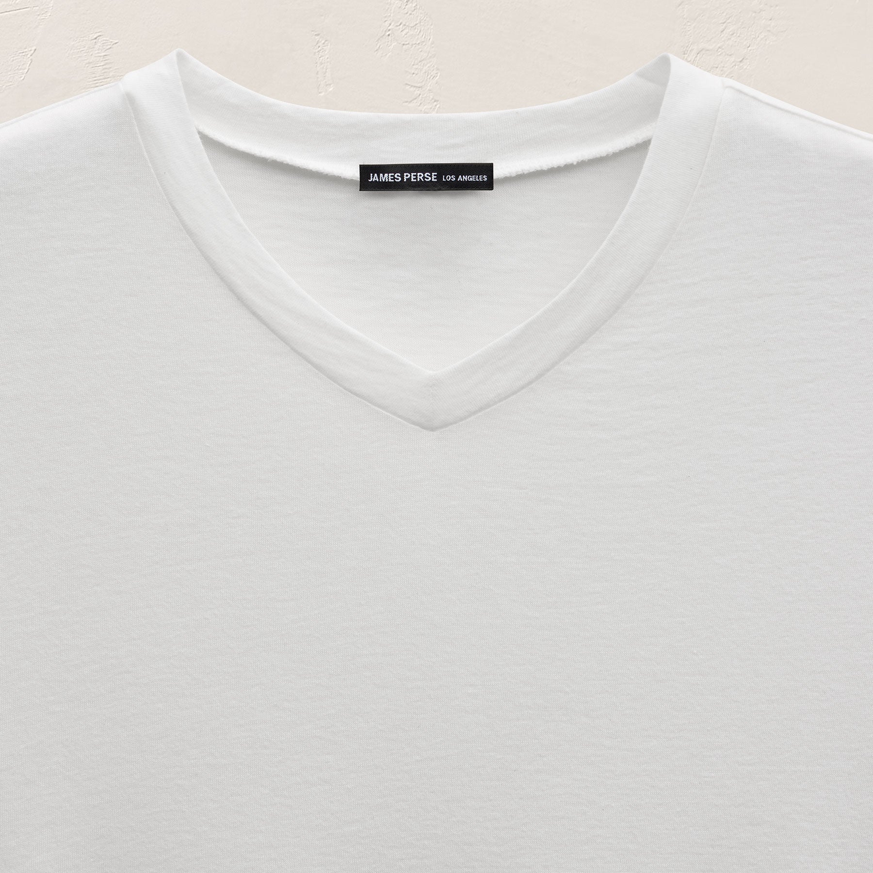 Cotton Cashmere Short Sleeve V Neck - White