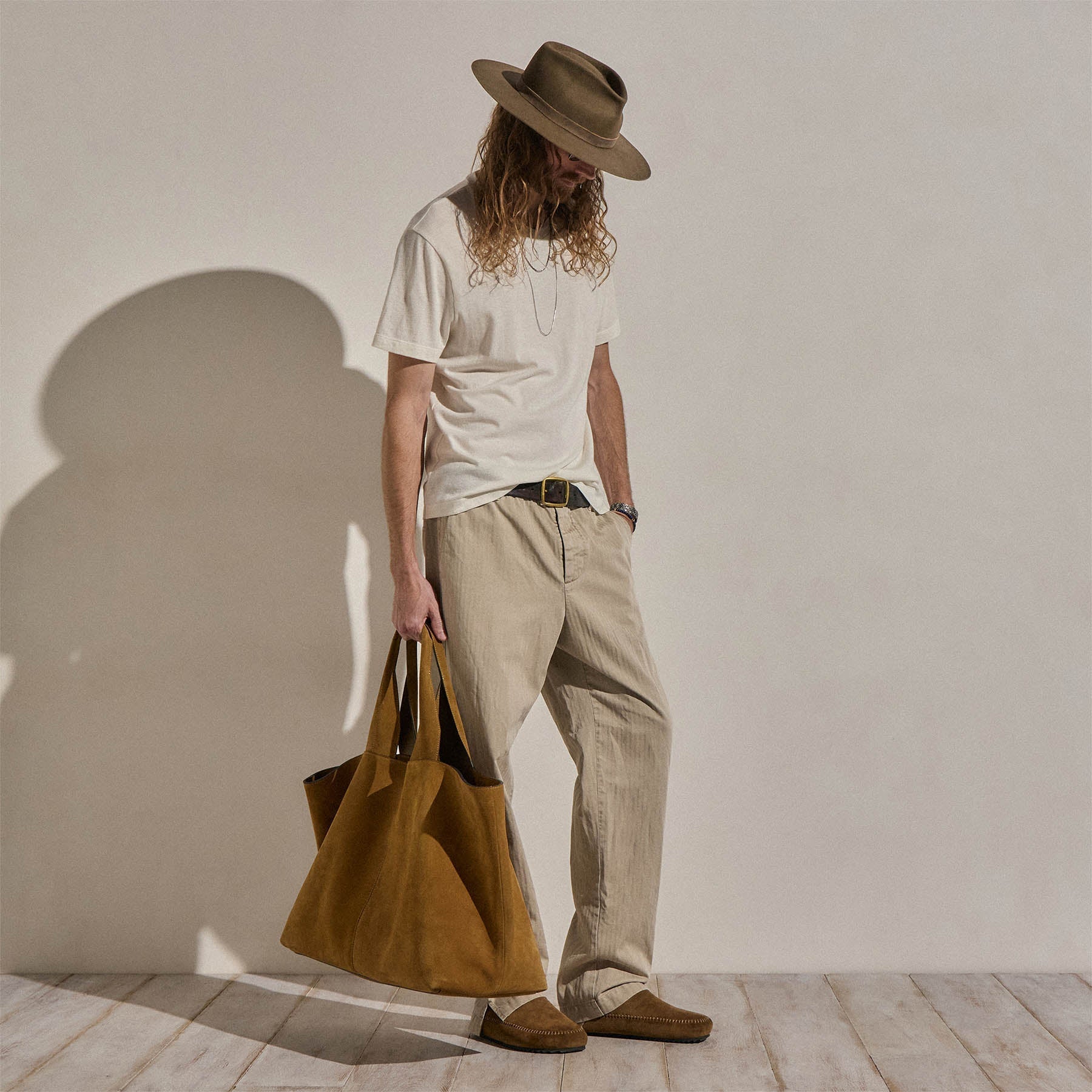 Cotton Cashmere Short Sleeve V Neck - White