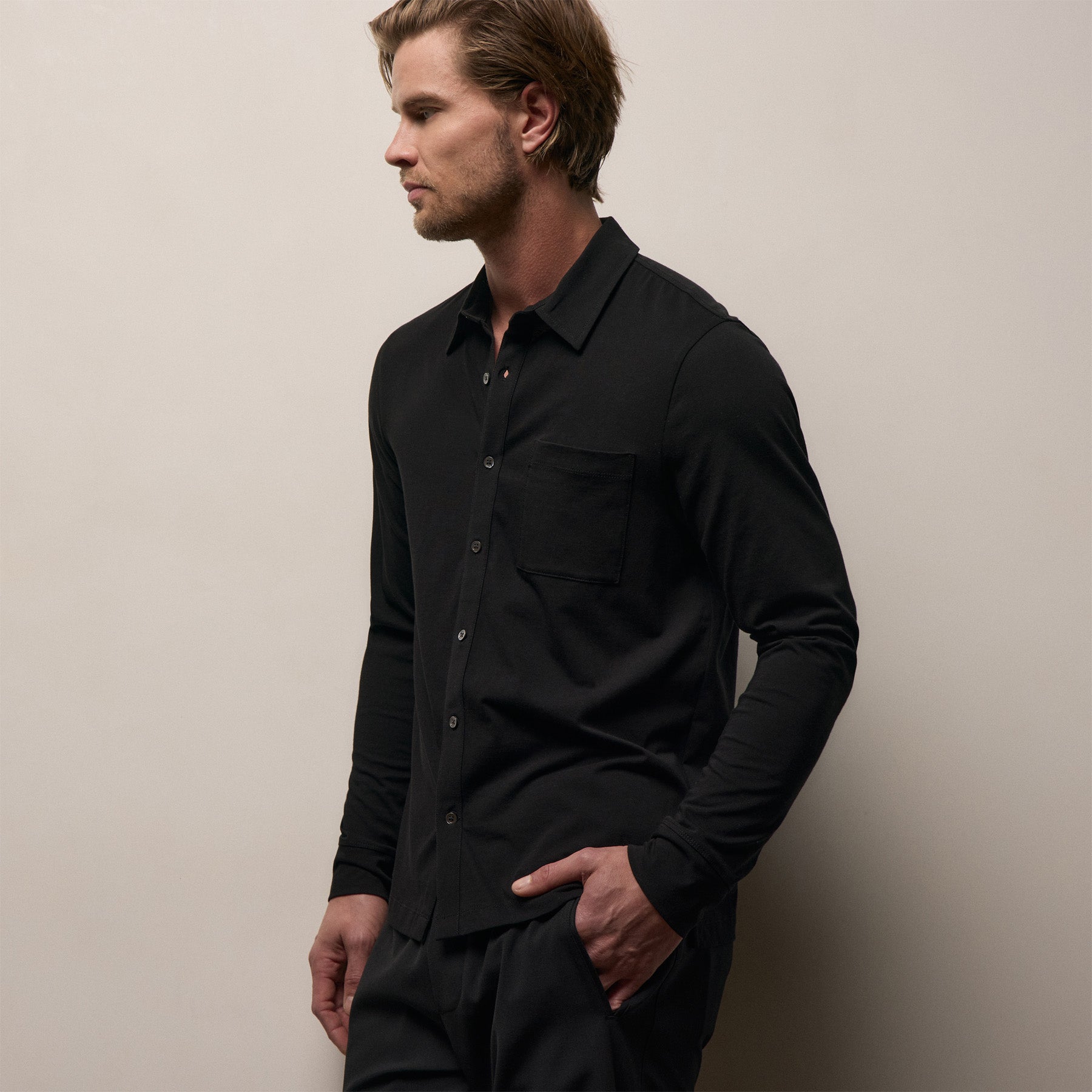 Clean Finish Jersey Shirt - Black