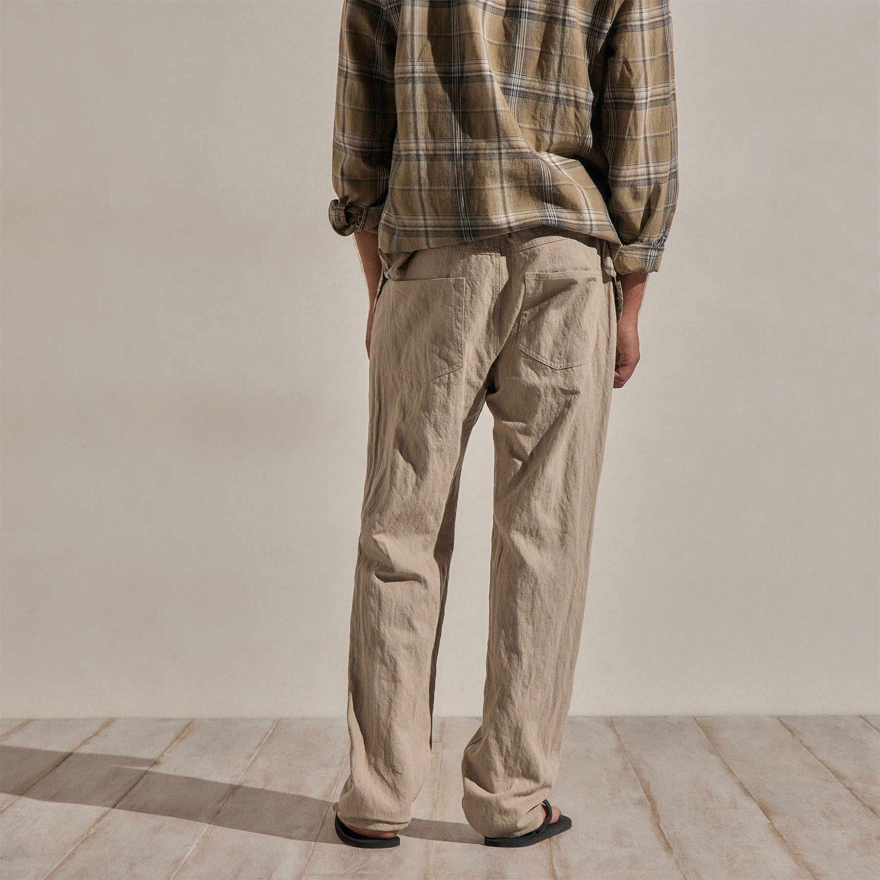 Cotton Metal Twill Pant - Flax