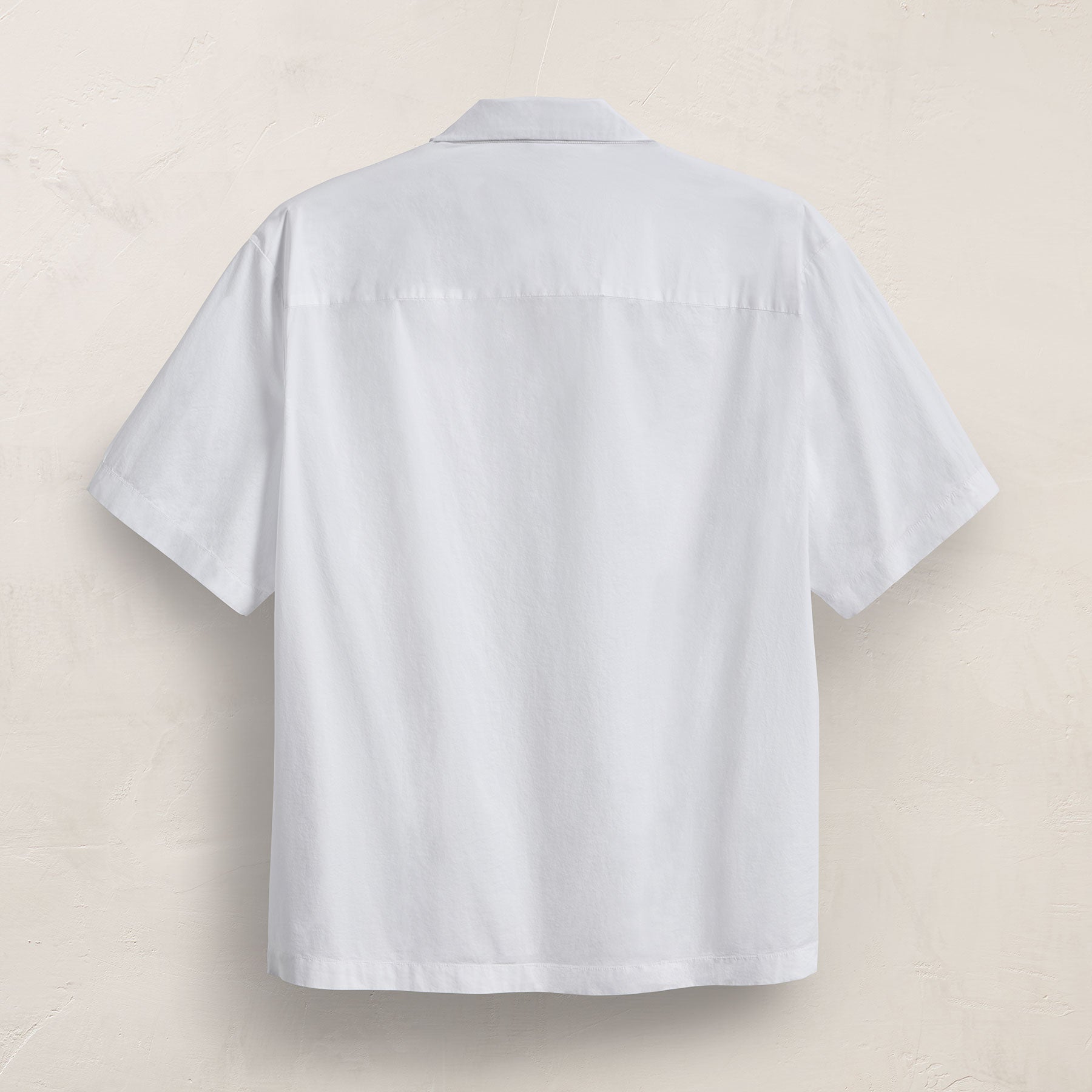 Oversized Stretch Poplin Short Sleeve Shirt - White