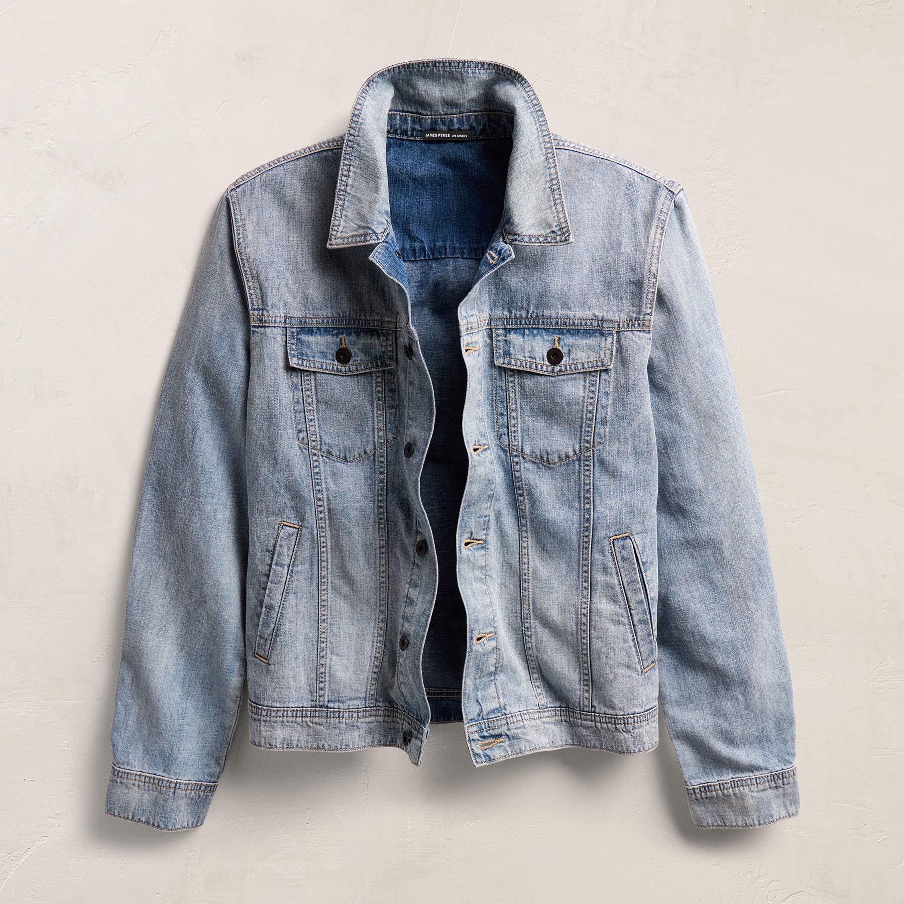 Linen Denim Trucker Jacket - Light Wash