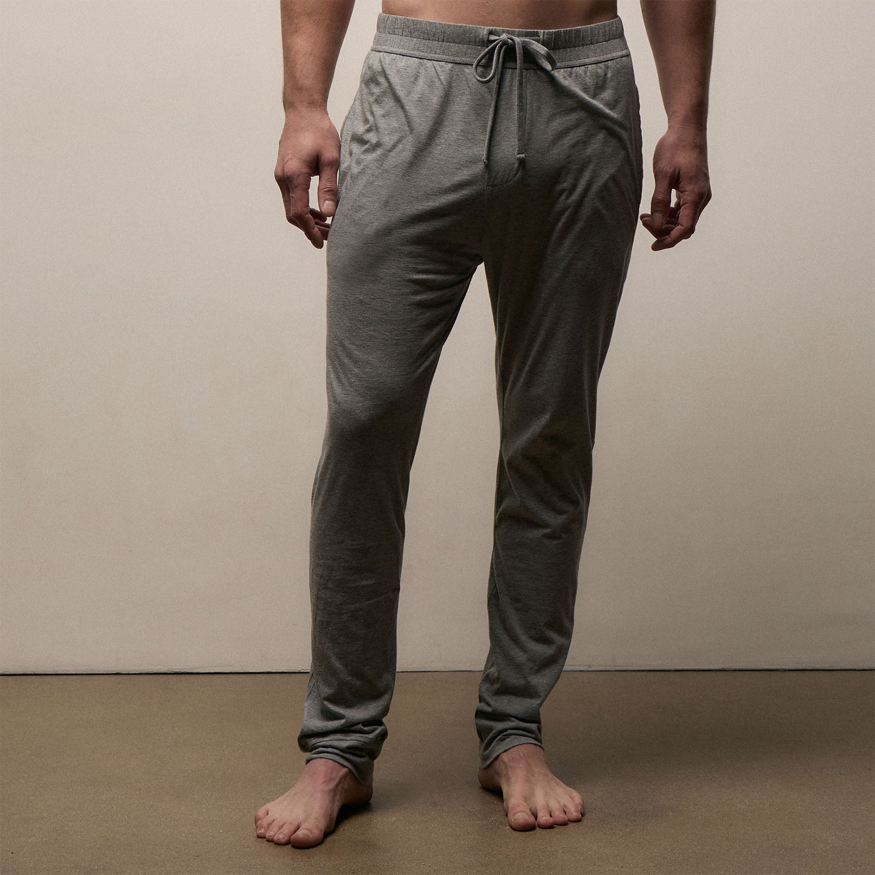 Luxe Lotus Jersey Tapered Lounge Pant - Heather Grey
