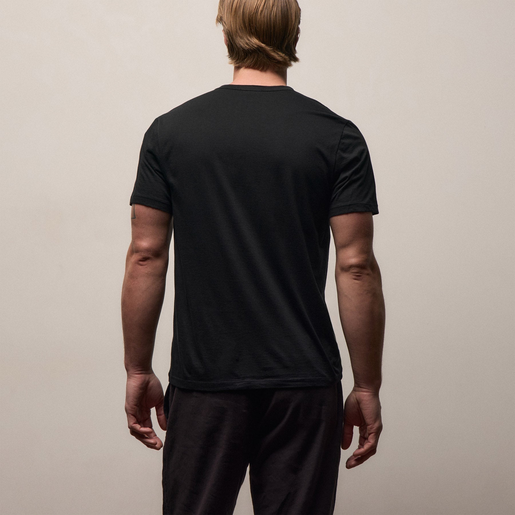 Luxe Lotus Jersey Tee - Black
