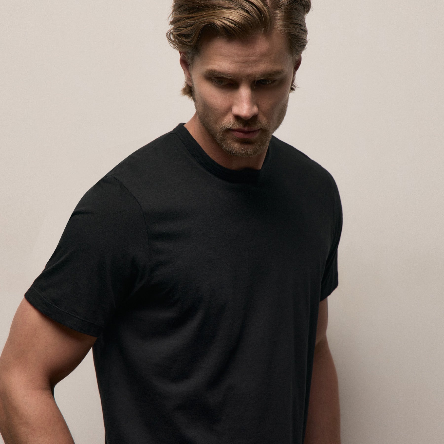 Luxe Lotus Jersey Tee - Black