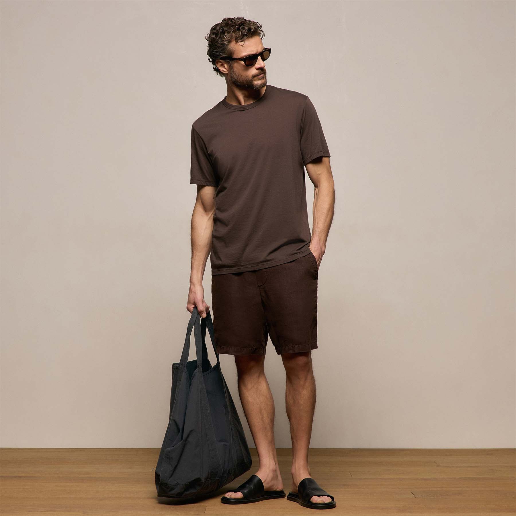 Luxe Lotus Jersey Tee - Bark