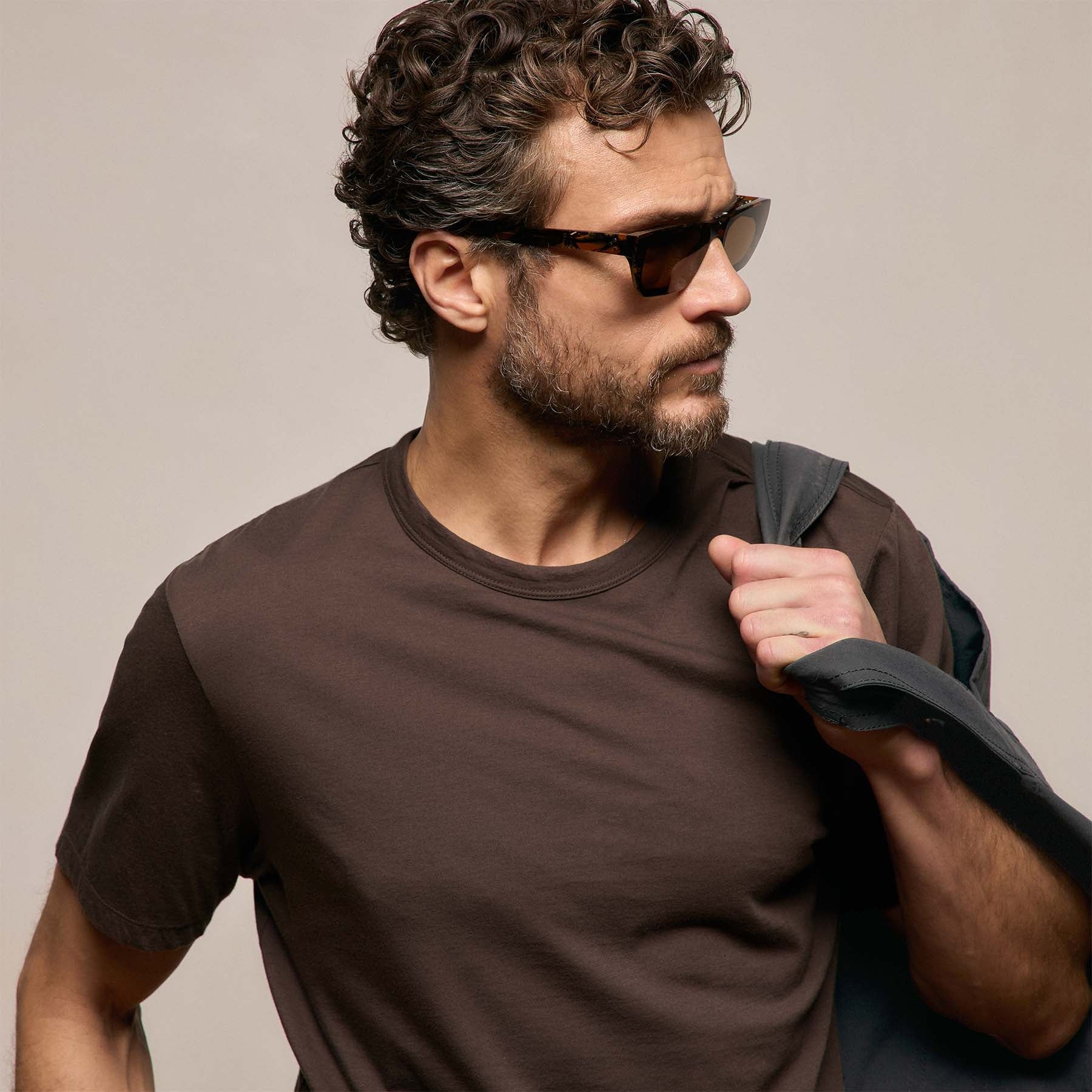 Luxe Lotus Jersey Tee - Bark