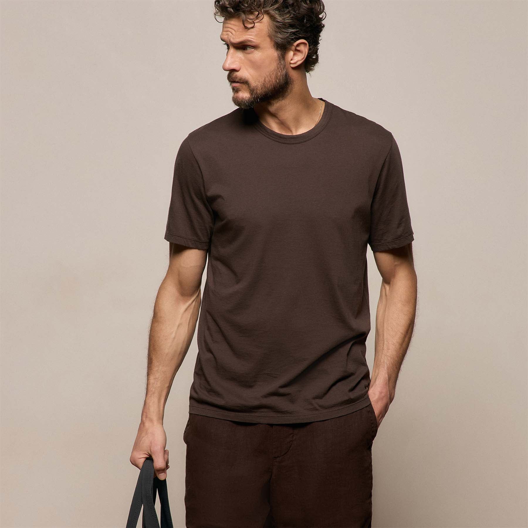 Luxe Lotus Jersey Tee - Bark