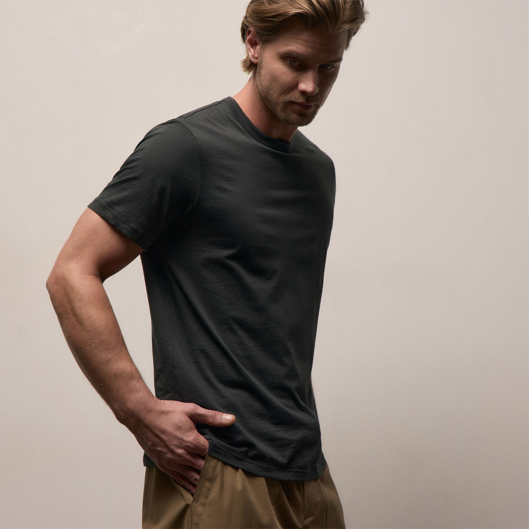 Luxe Lotus Jersey Tee - Carbon