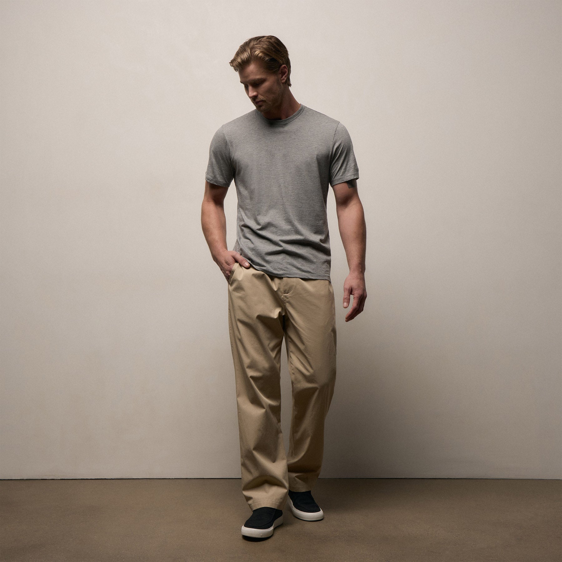 Luxe Lotus Jersey Tee - Heather Grey