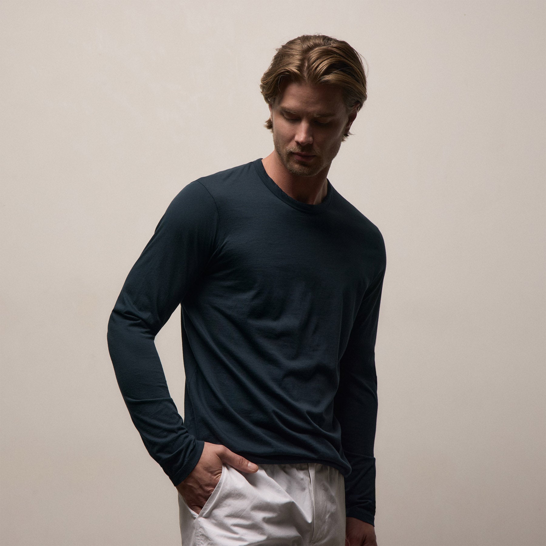 Luxe Lotus Jersey Long Sleeve - French Navy