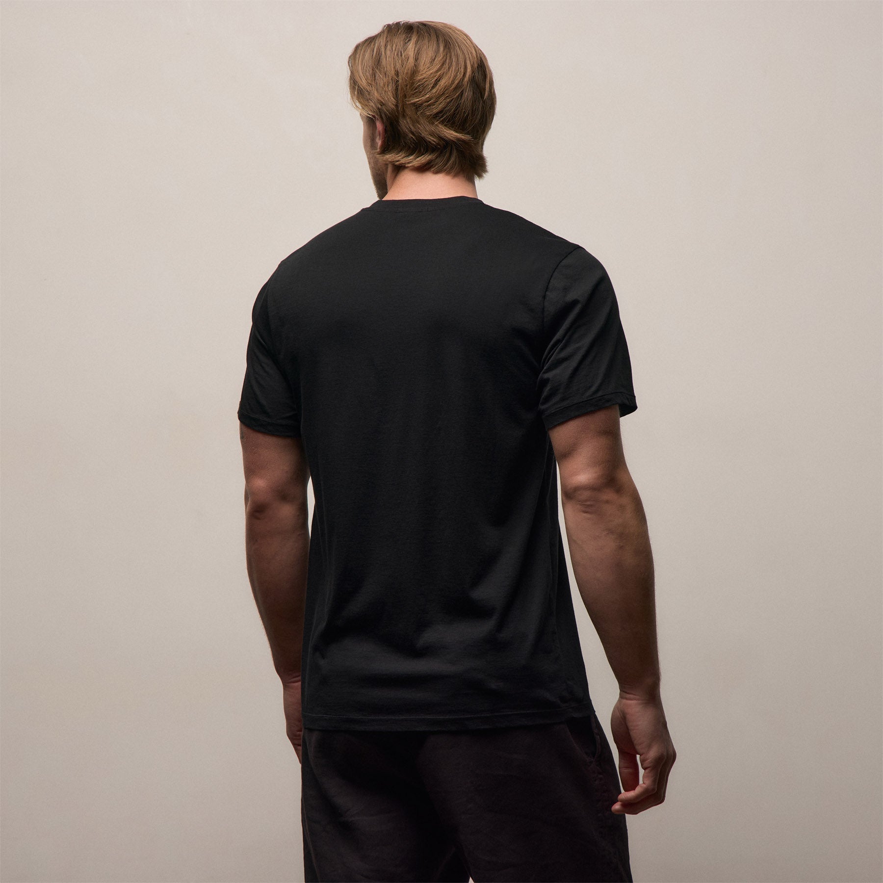 Luxe Lotus Jersey V Neck - Black