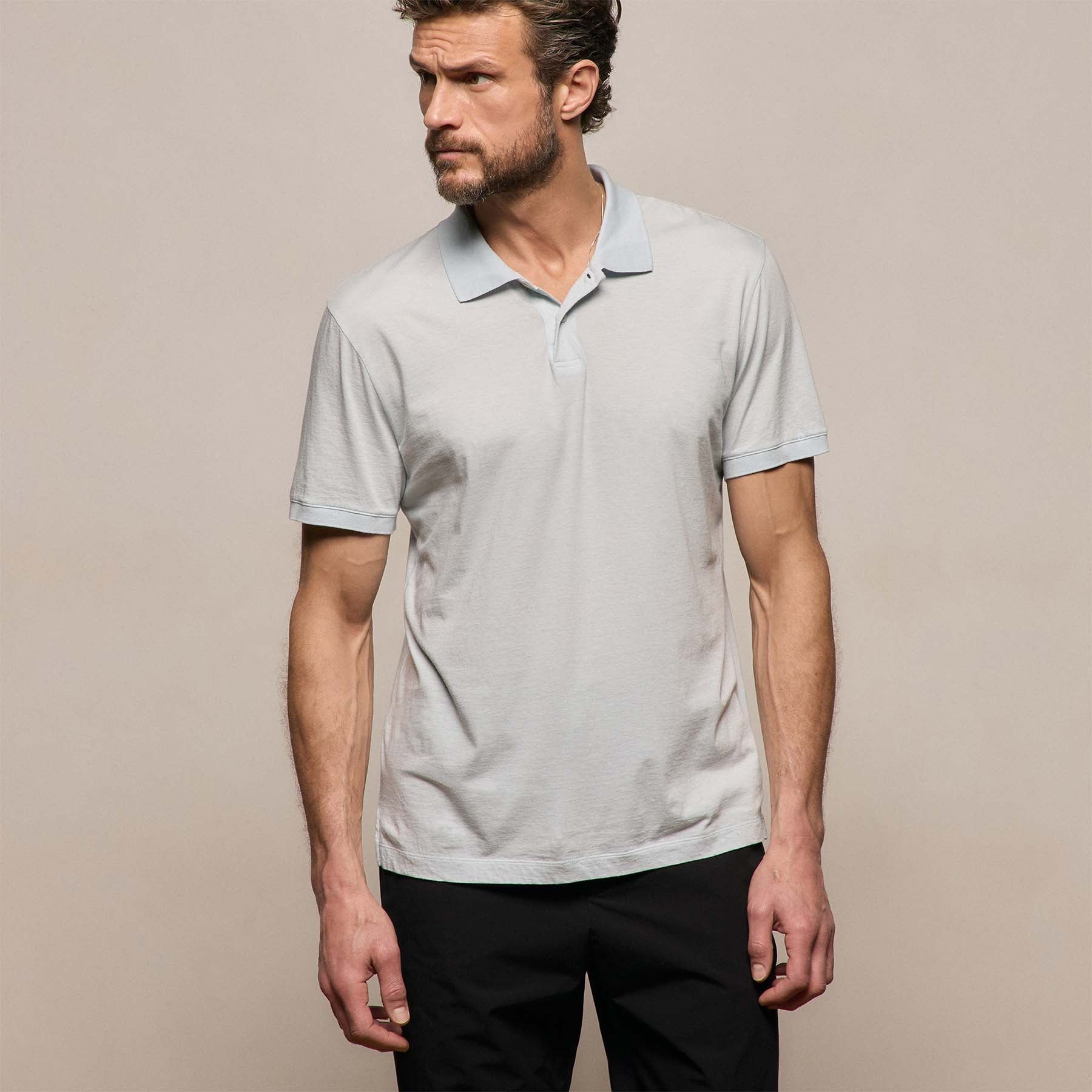 Luxe Lotus Jersey Polo - Memory
