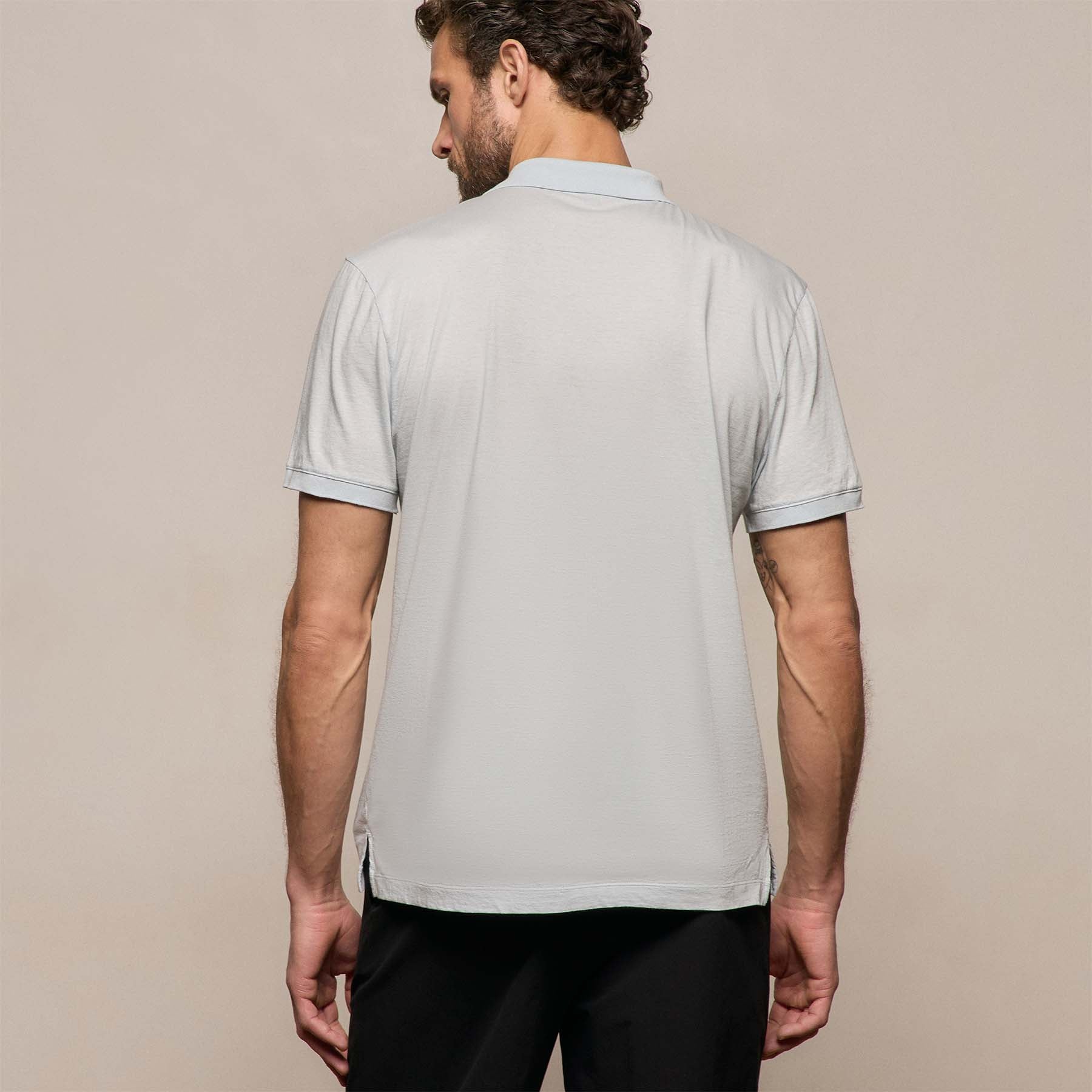 Luxe Lotus Jersey Polo - Memory