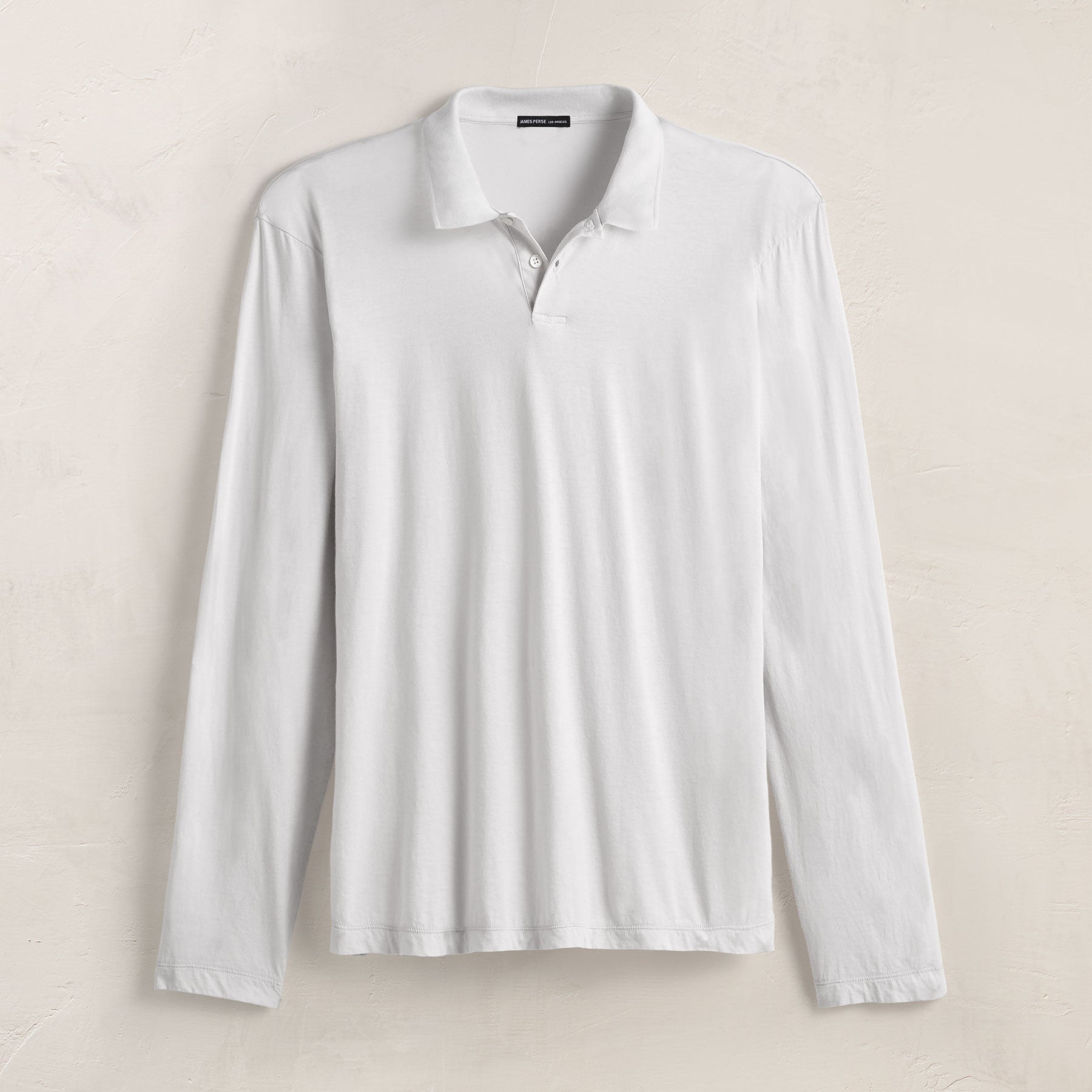 Luxe Lotus Jersey Long Sleeve Polo - White
