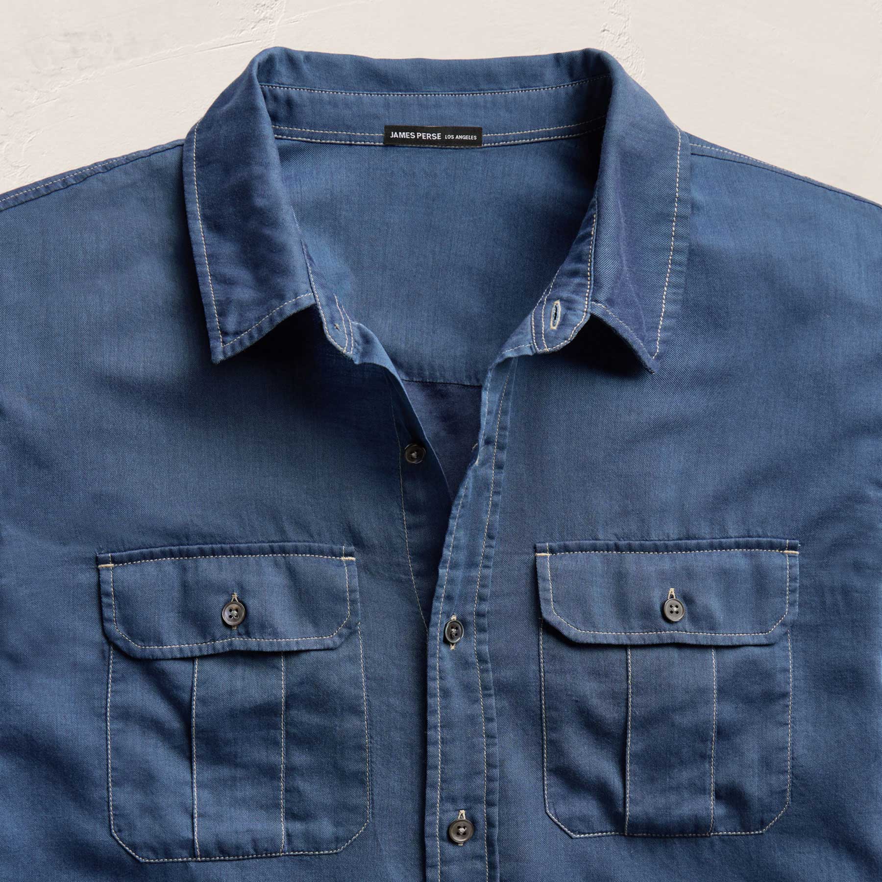 Featherweight Denim Utility Shirt - Medium Wash