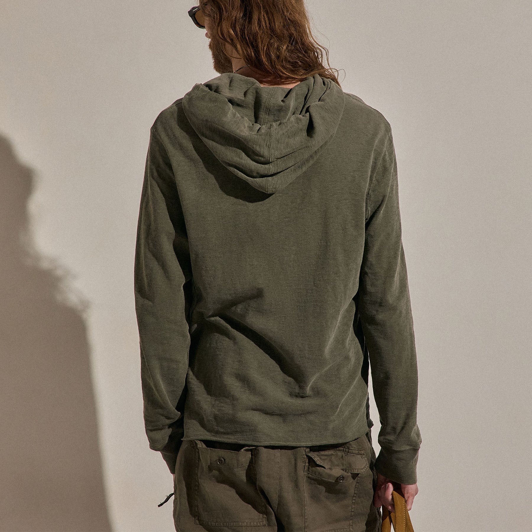Cotton Slub Hoodie - Army Green Pigment