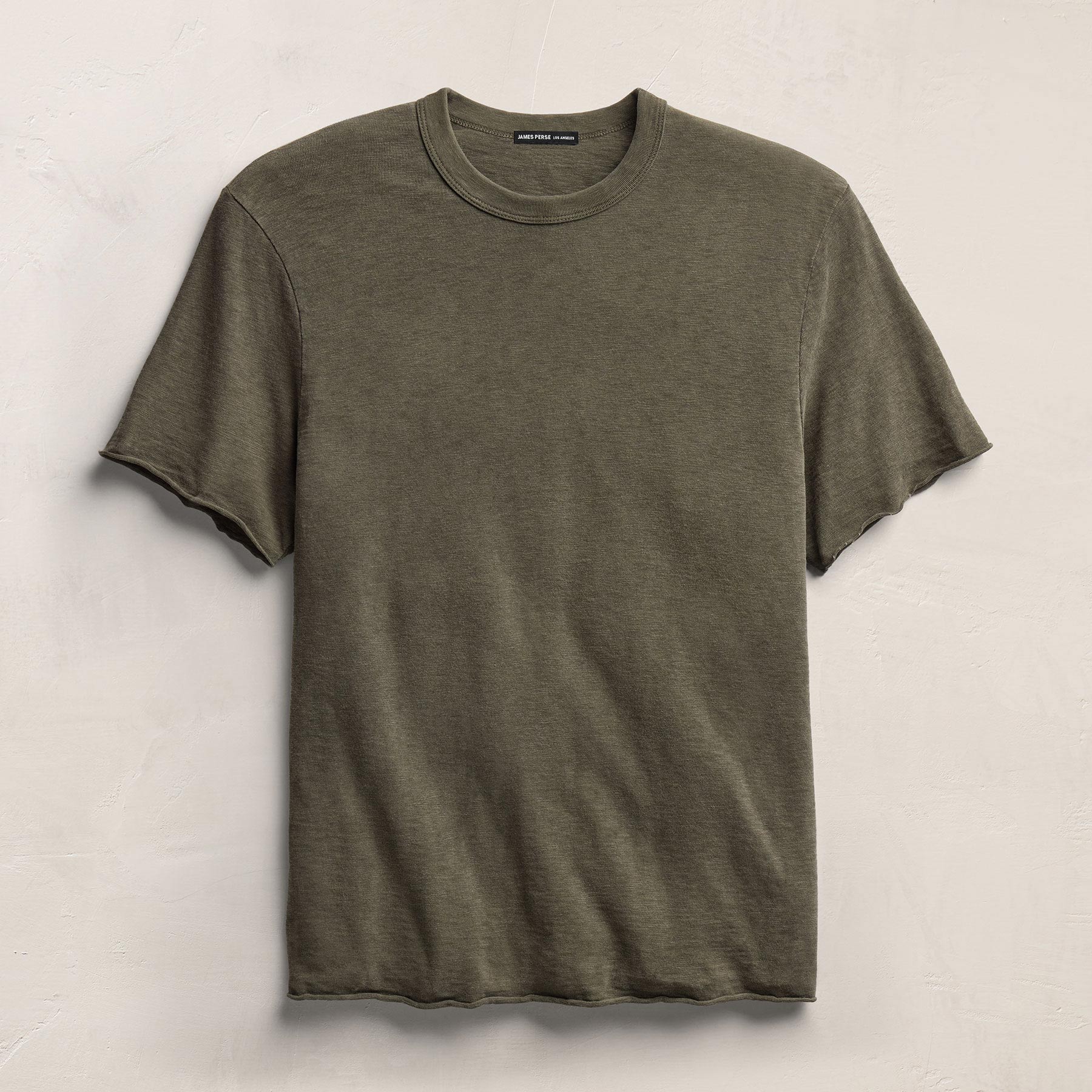 Cotton Slub Short Sleeve Tee - Army Green Pigment