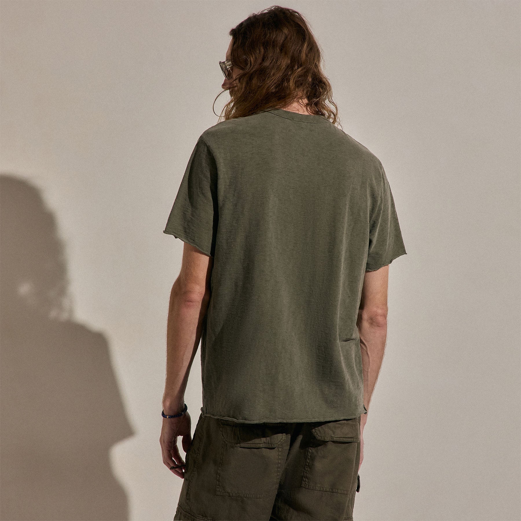 Cotton Slub Short Sleeve Tee - Army Green Pigment