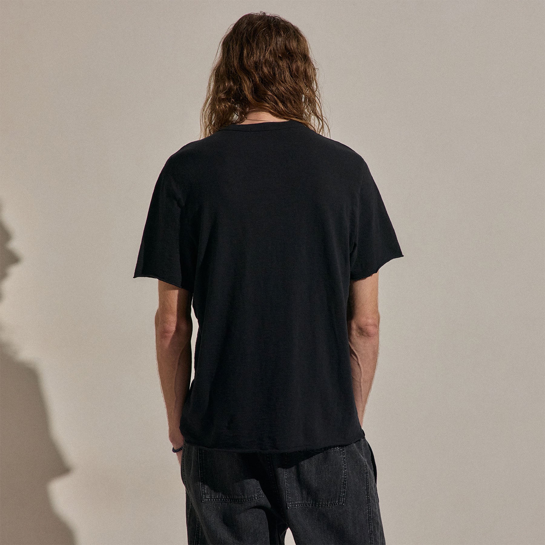 Cotton Slub Short Sleeve Tee - Black