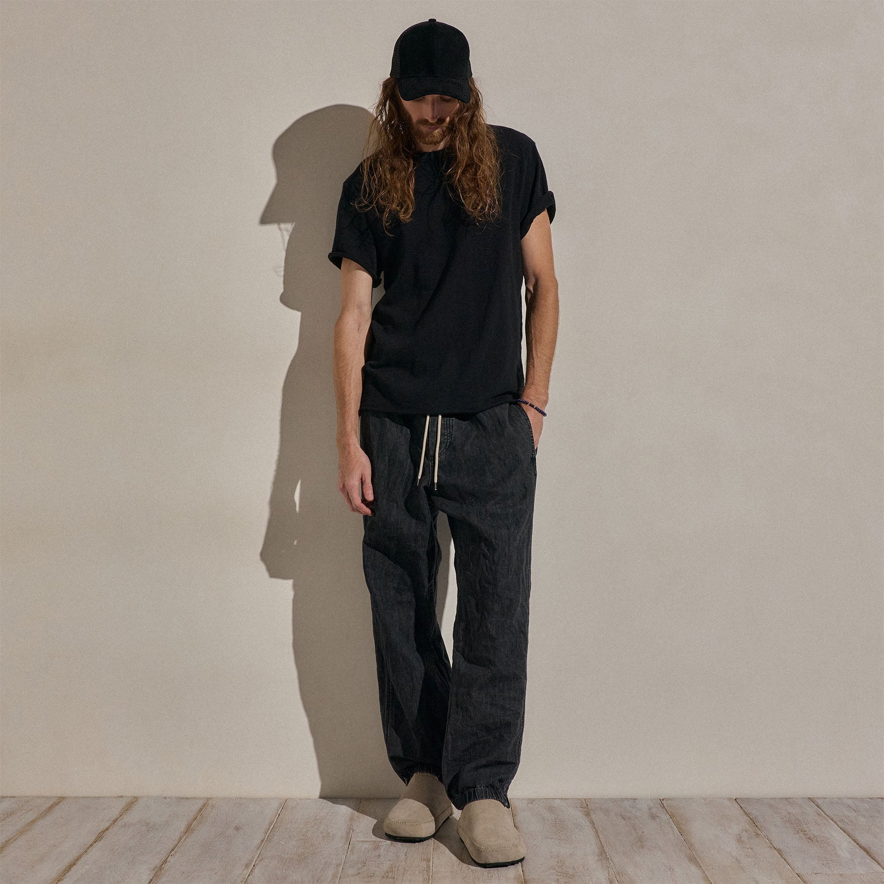 Cotton Slub Short Sleeve Tee - Black