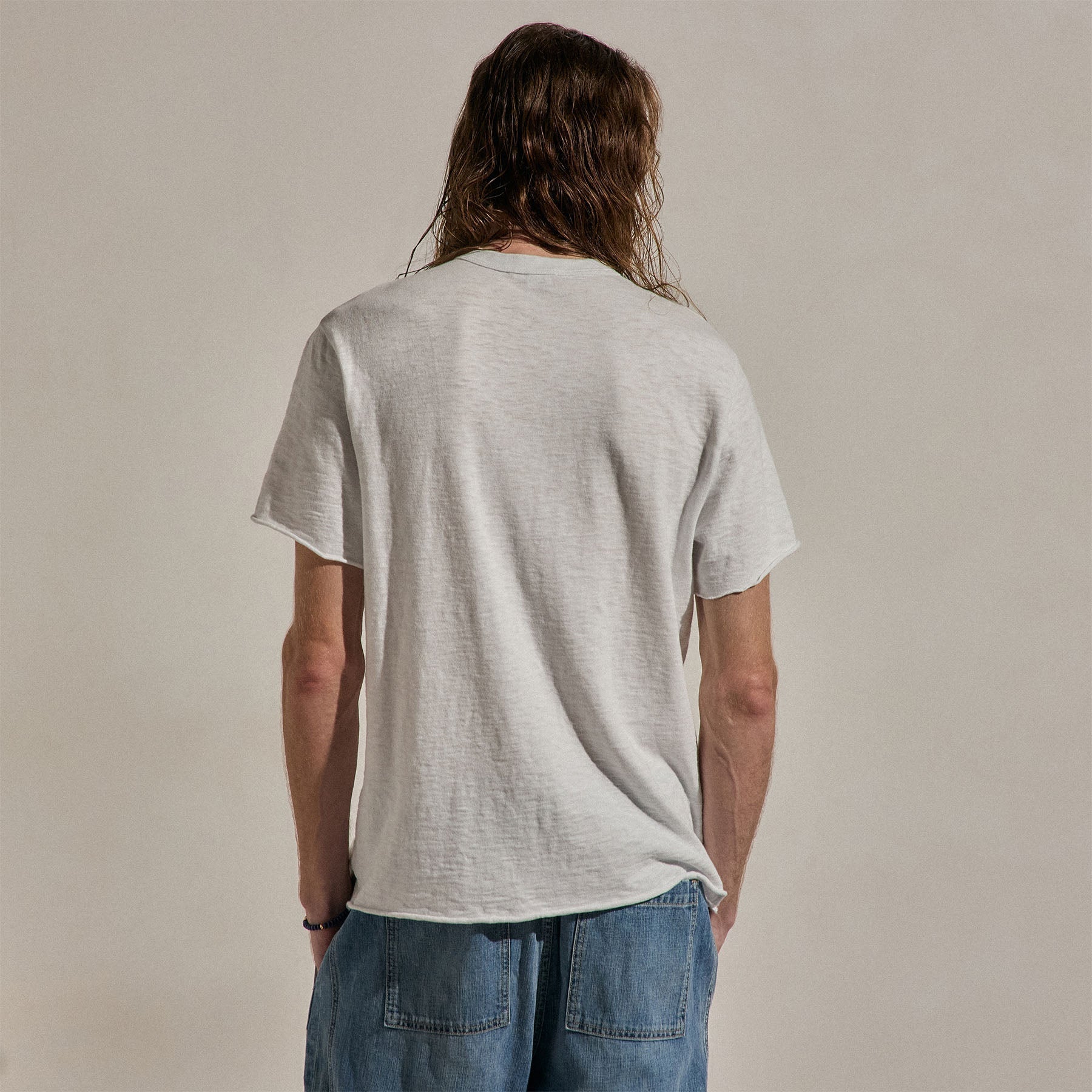 Cotton Slub Short Sleeve Tee - White
