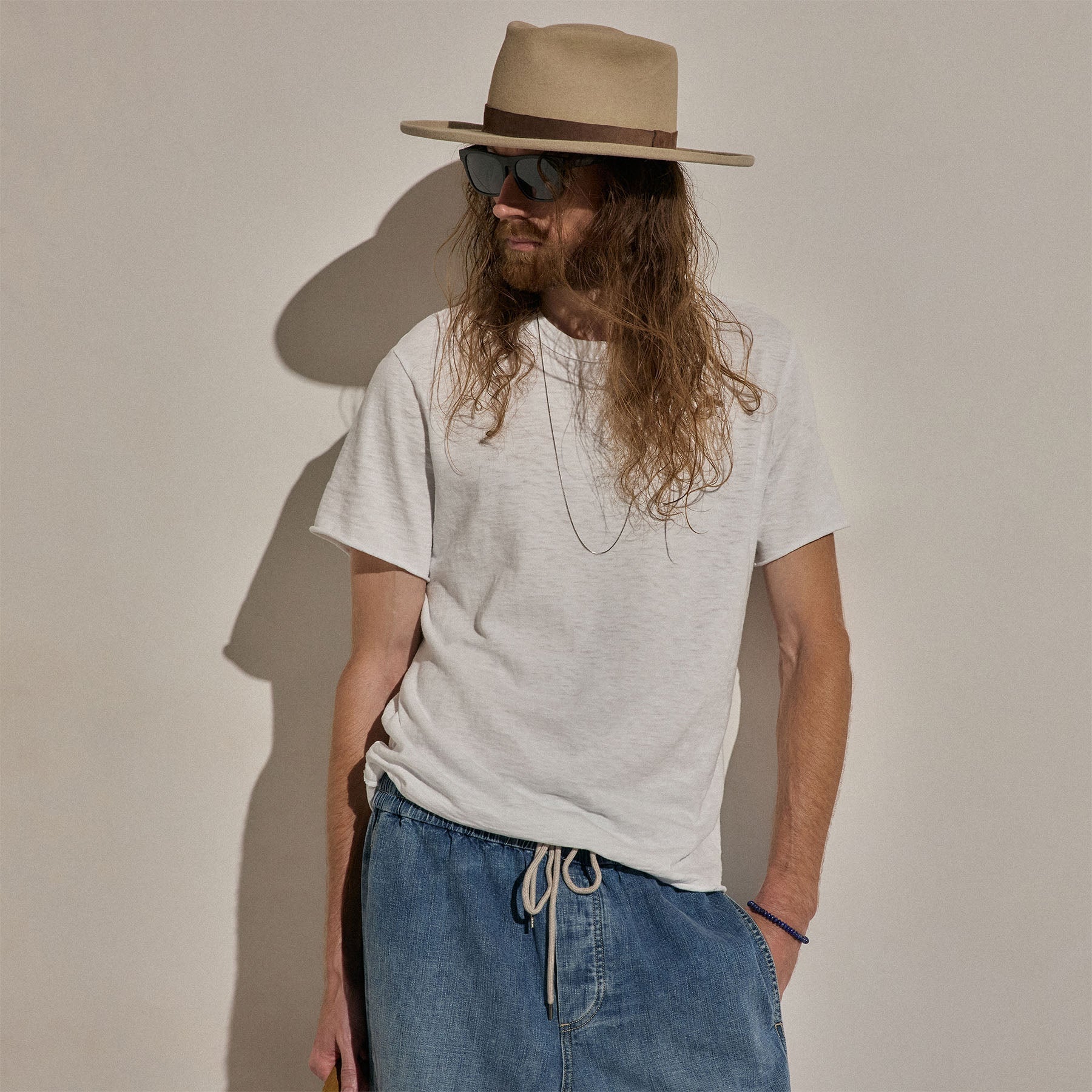 Cotton Slub Short Sleeve Tee - White