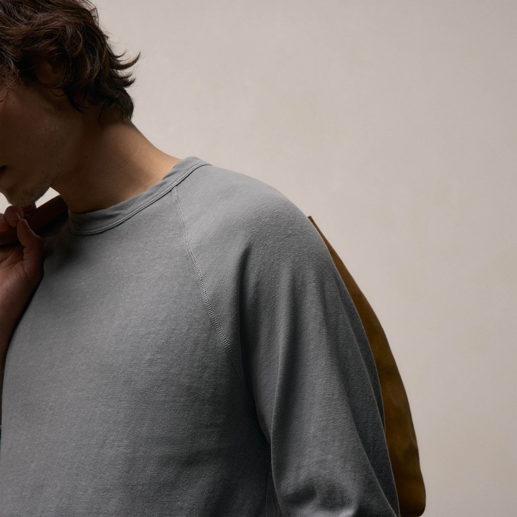 Slub Jersey Long Sleeve Raglan Crew - Ore Pigment