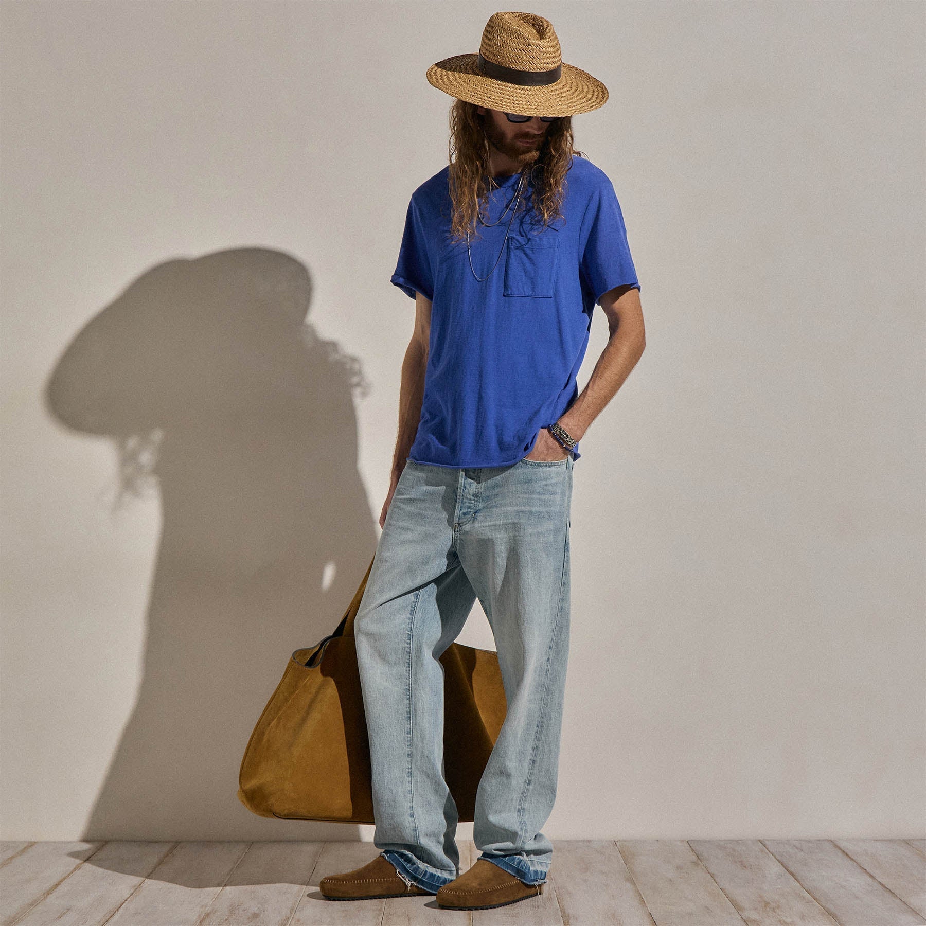 Slub Jersey Pocket Tee - Baltic Blue