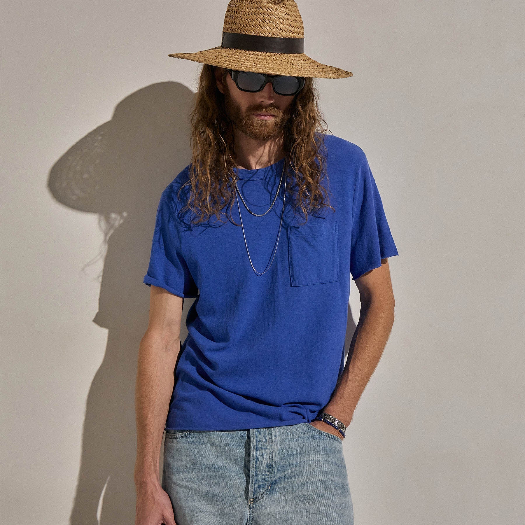 Slub Jersey Pocket Tee - Baltic Blue