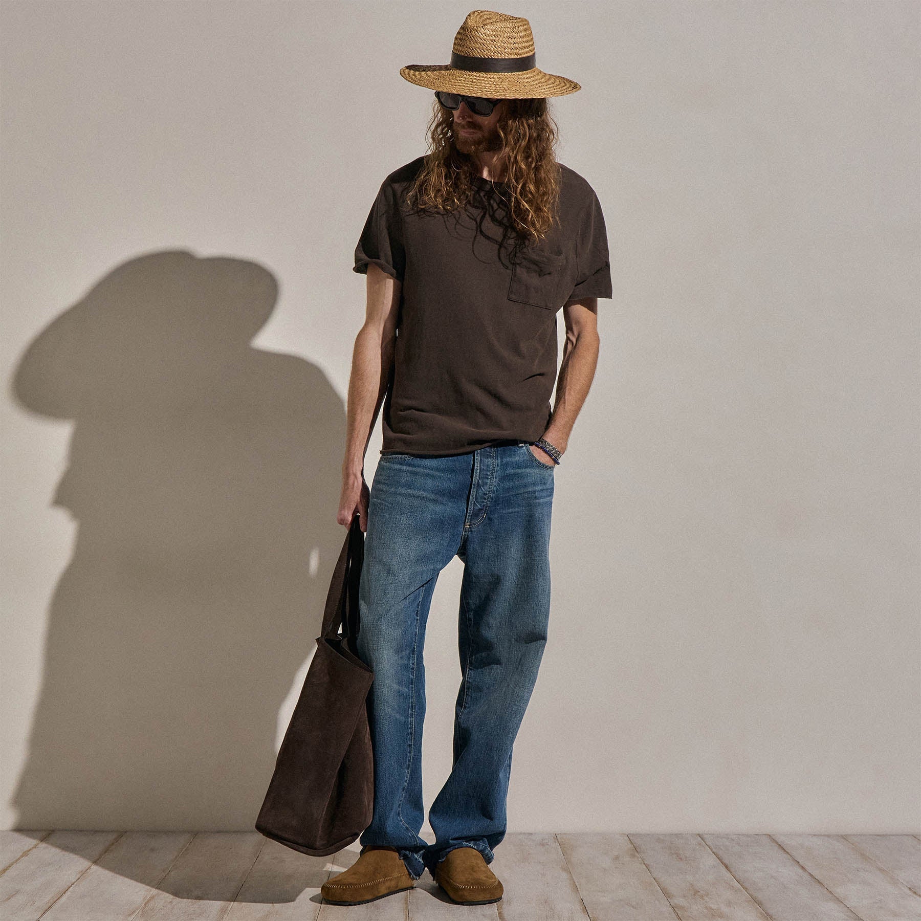Slub Jersey Pocket Tee - Bark Pigment
