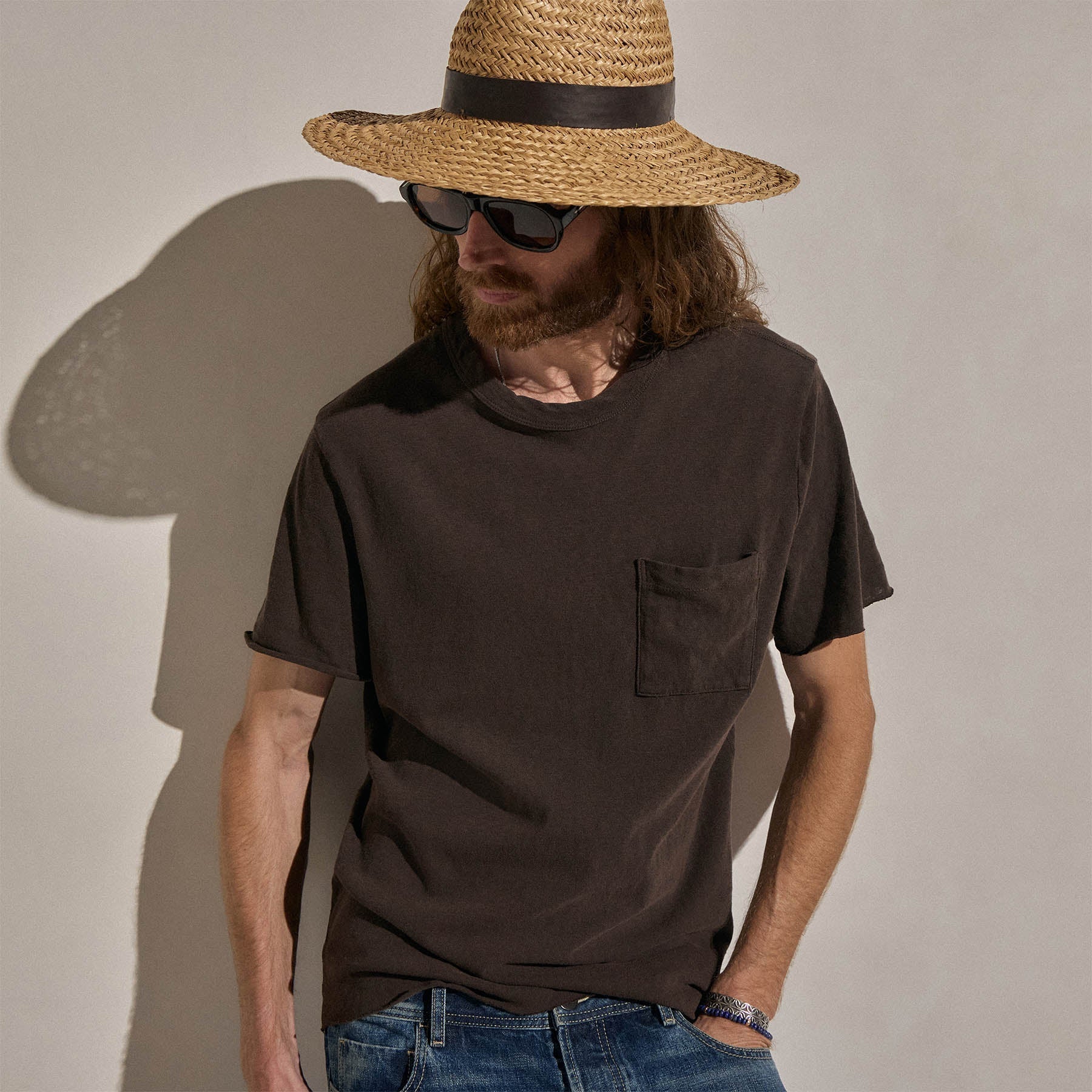Slub Jersey Pocket Tee - Bark Pigment